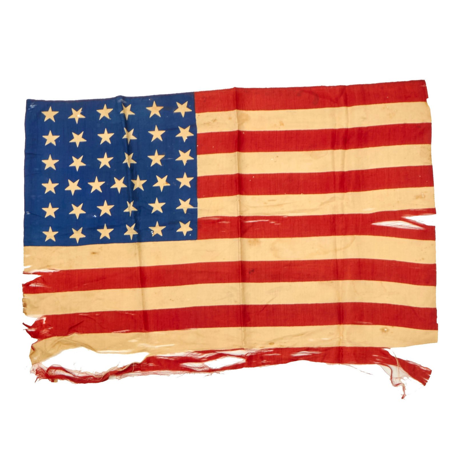 Buy Original U.S. Reconstruction Era 37-Star (1867-1877) Small Silk United States National Flag - 16 x 23 ½” | Original Firearms Antique For Sale