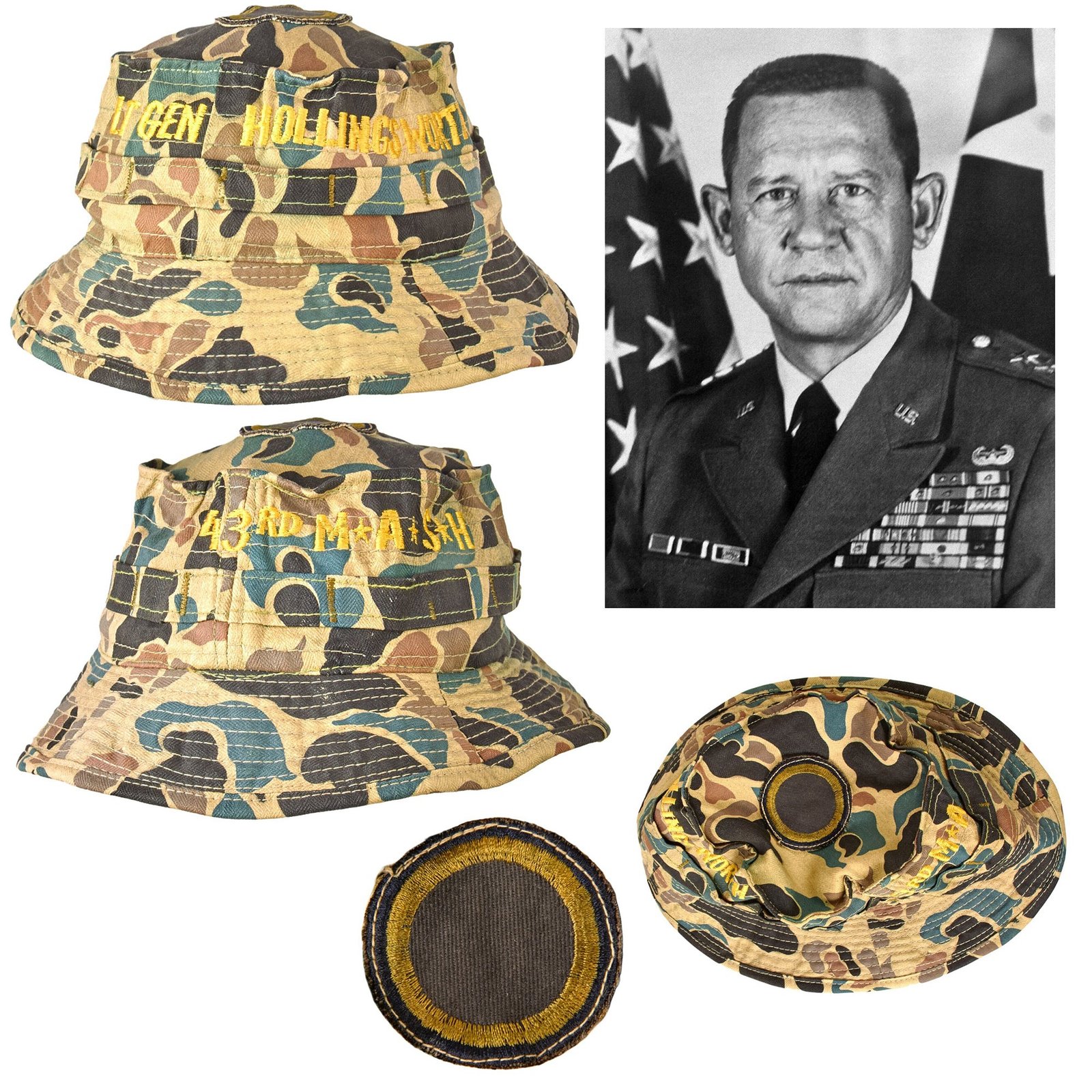 Buy Original U.S. Vietnam War Era 43rd M*A*S*H Korean-Made Boonie Hat for Lieutenant General James Hollingsworth - 43rd MASH was Inspiration for Show | Original Firearms Antique For Sale