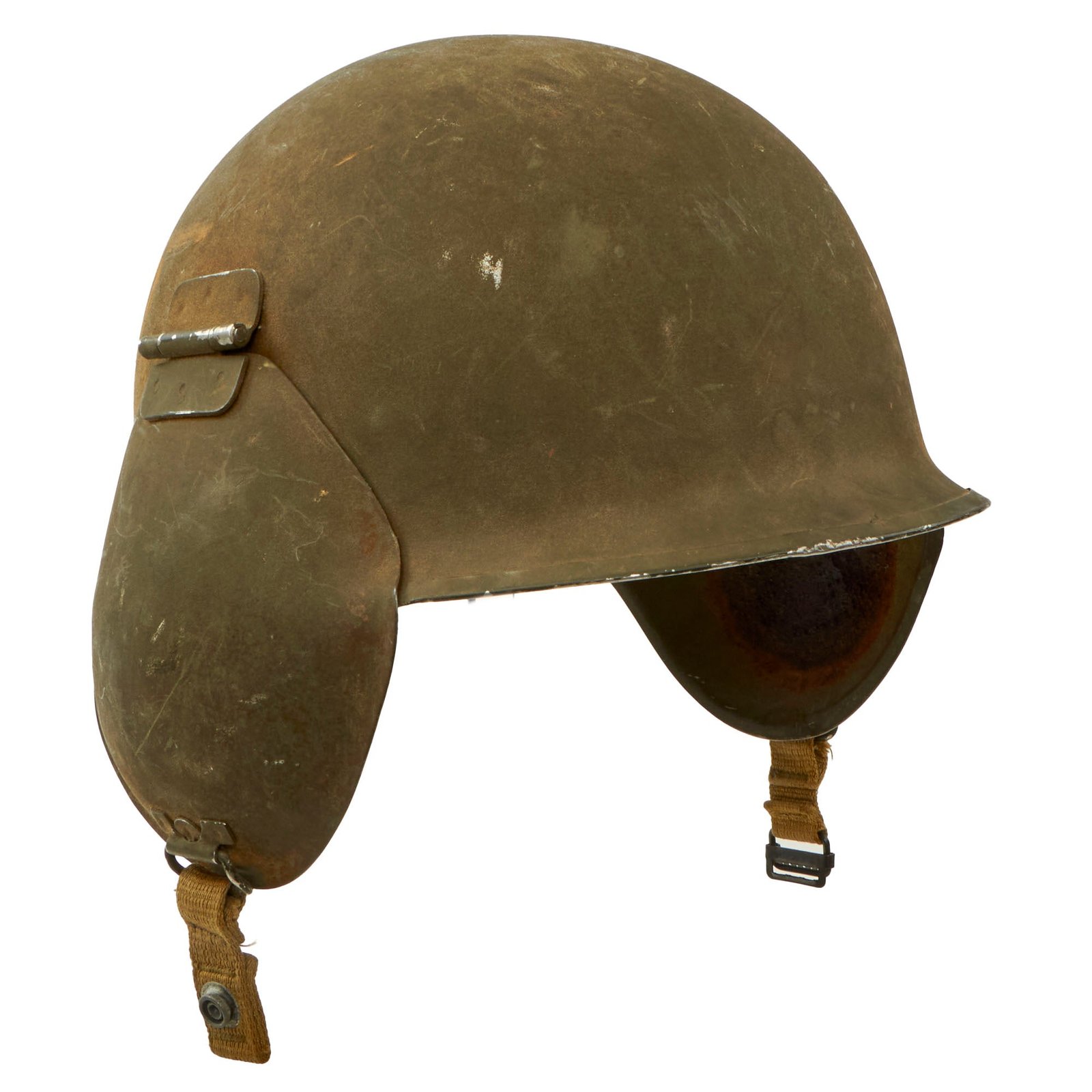 Buy Original U.S. WWII USAAF Bomber Crew M3 Steel FLAK Helmet with Original Flocking - Missing Chinstrap | Original Firearms Antique For Sale