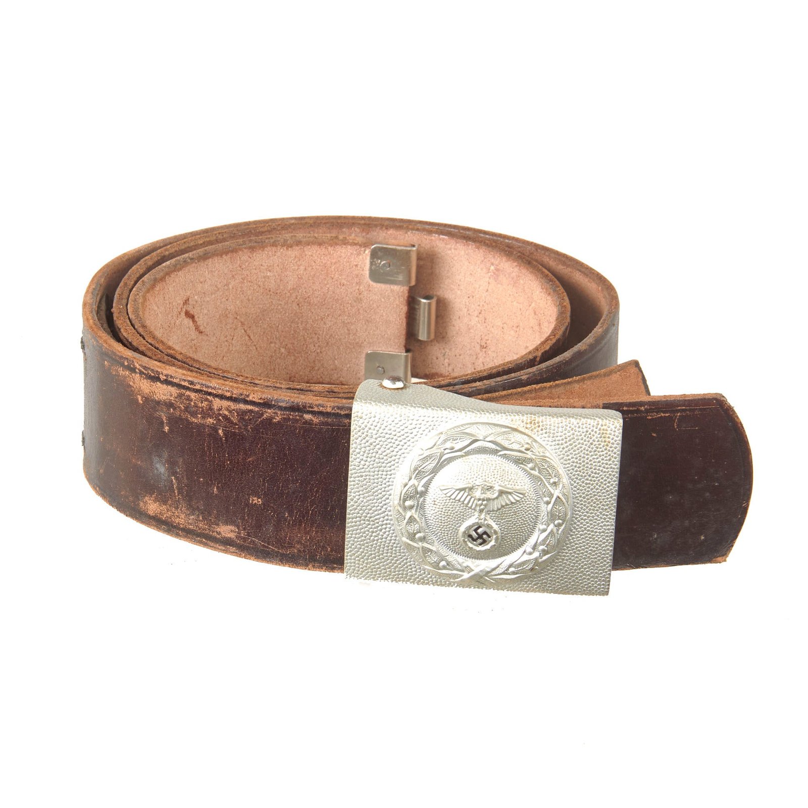 Buy Original German Pre WWII Rare Early RLB EM/NCO Leather Belt with Pebbled Plated Brass Buckle | Original Firearms Antique For Sale