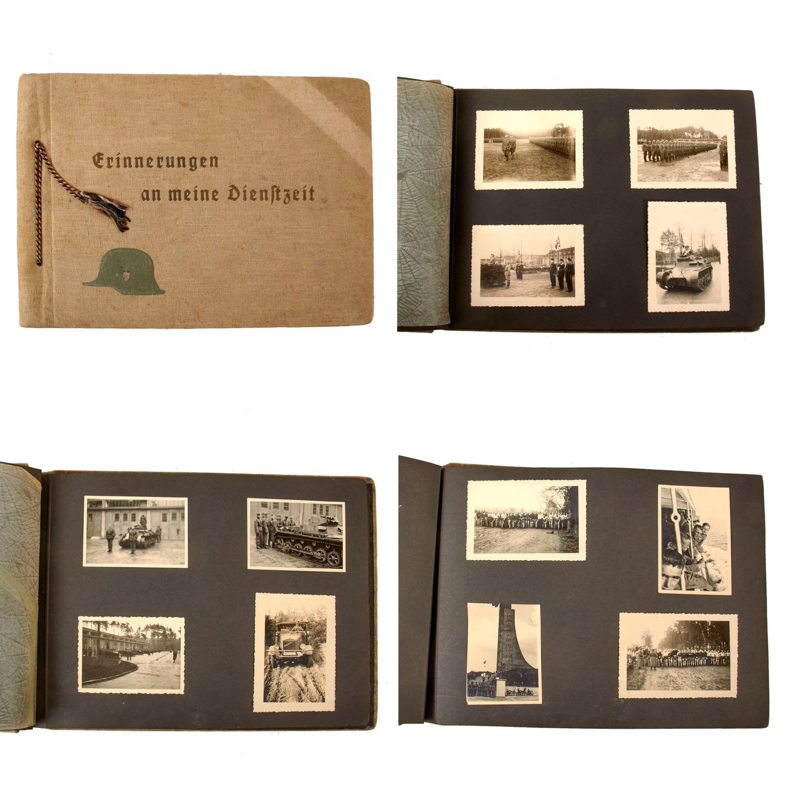 Original German WWII Heer Army Panzer Armored Unit Photo Album with Numerous Panzerkampfwagen I Pictures - 72 Photographs Total