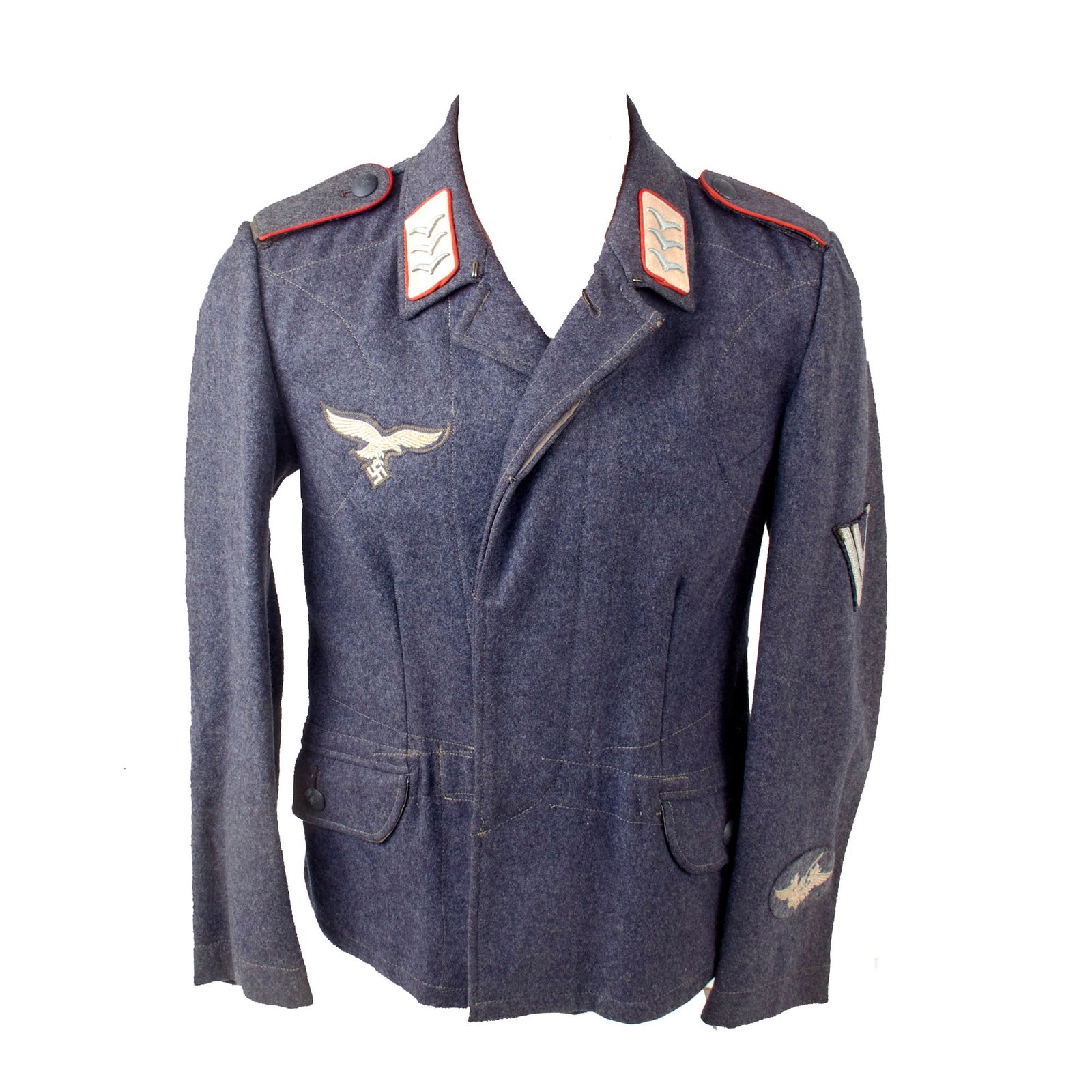 Buy Original German WWII Luftwaffe Division Hermann Göring Flak Artillery Obergefreiter Enlisted Two Pocket Fliegerbluse Uniform Tunic | Original Firearms Antique For Sale