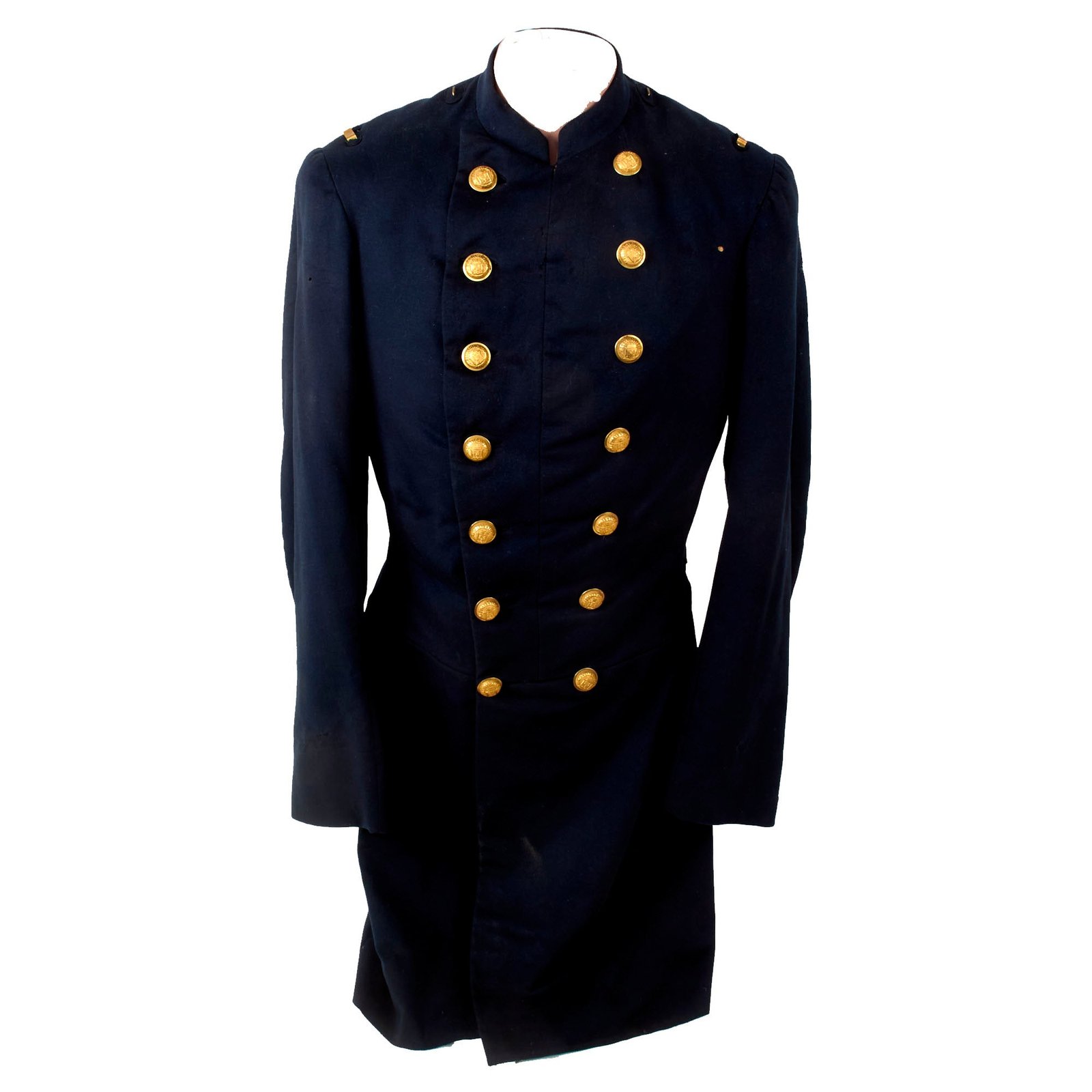 Buy Original U.S. Civil War Era Connecticut General Officer’s Double-Breasted Frock Coat with 1870s Connecticut State Buttons | Original Firearms Antique For Sale