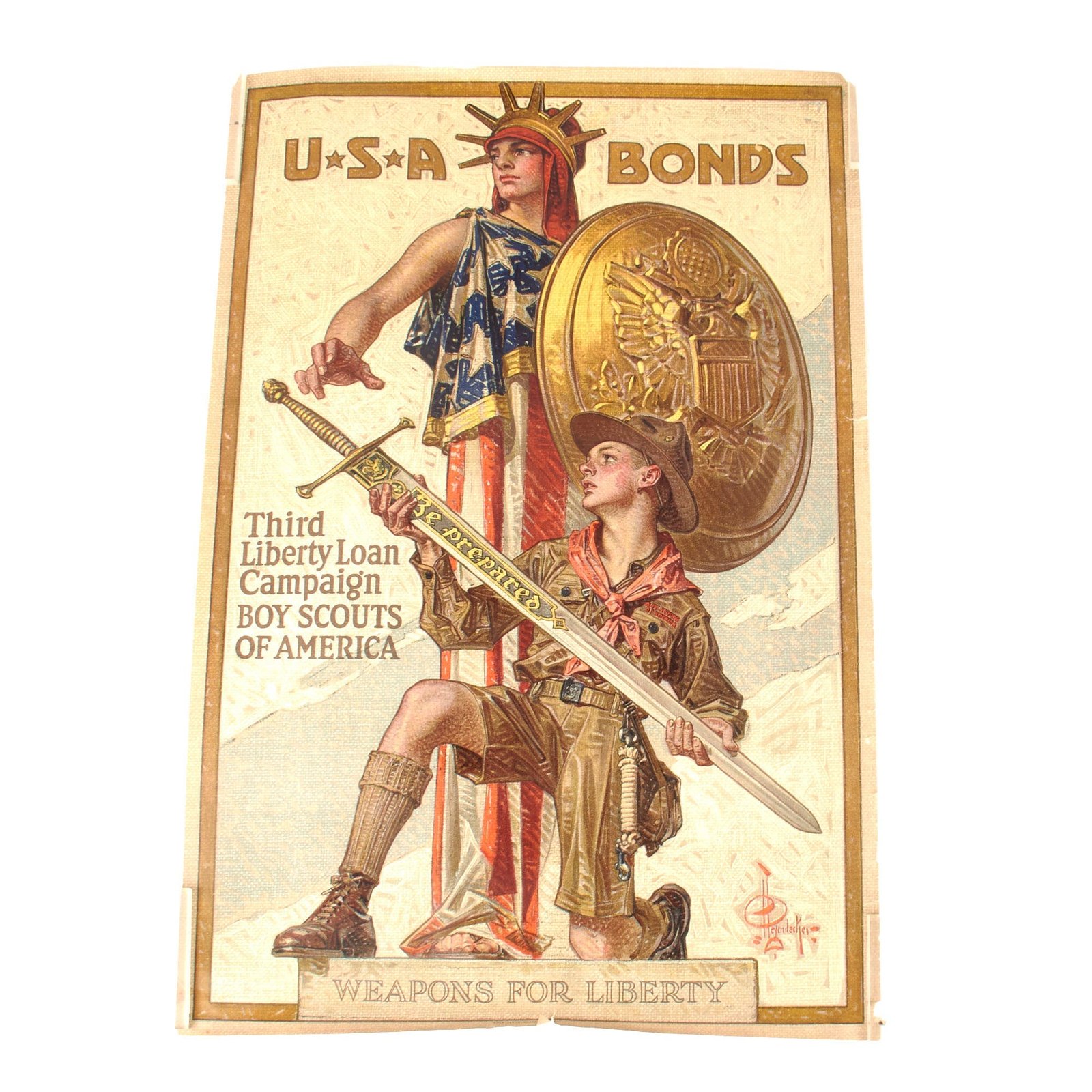 Original U.S. WWI “Weapons for Liberty” Boy Scouts of America Propaganda Poster - Third Liberty Loan Campaign - 20 x 30”