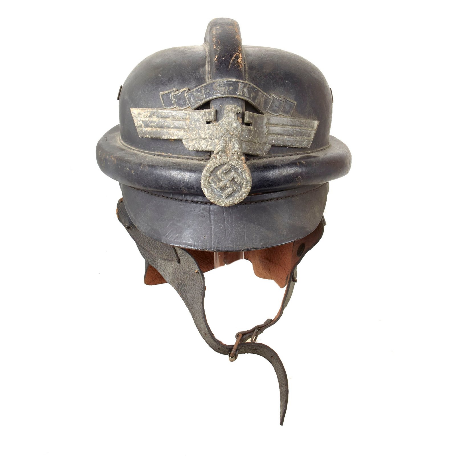 Buy Original German WWII 2nd Pattern NSKK Crash Helmet Marked to Motor Brigade Leipzig in Size 56 | Original Firearms Antique For Sale