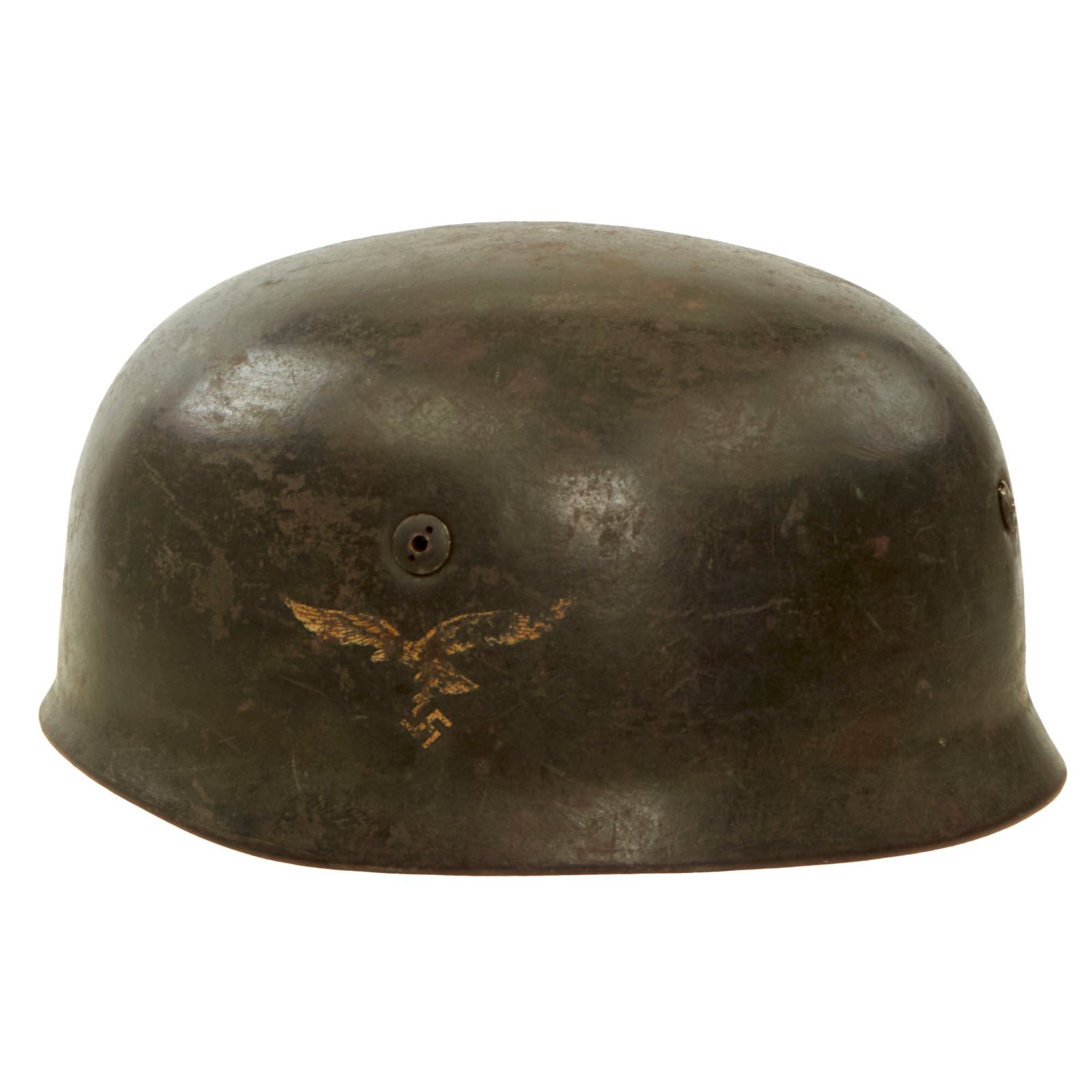Buy Original German WWII Single Decal M-38 Luftwaffe Fallschirmjäger Paratrooper Helmet Shell with Relic Liner Band - ET71 | Original Firearms Antique For Sale
