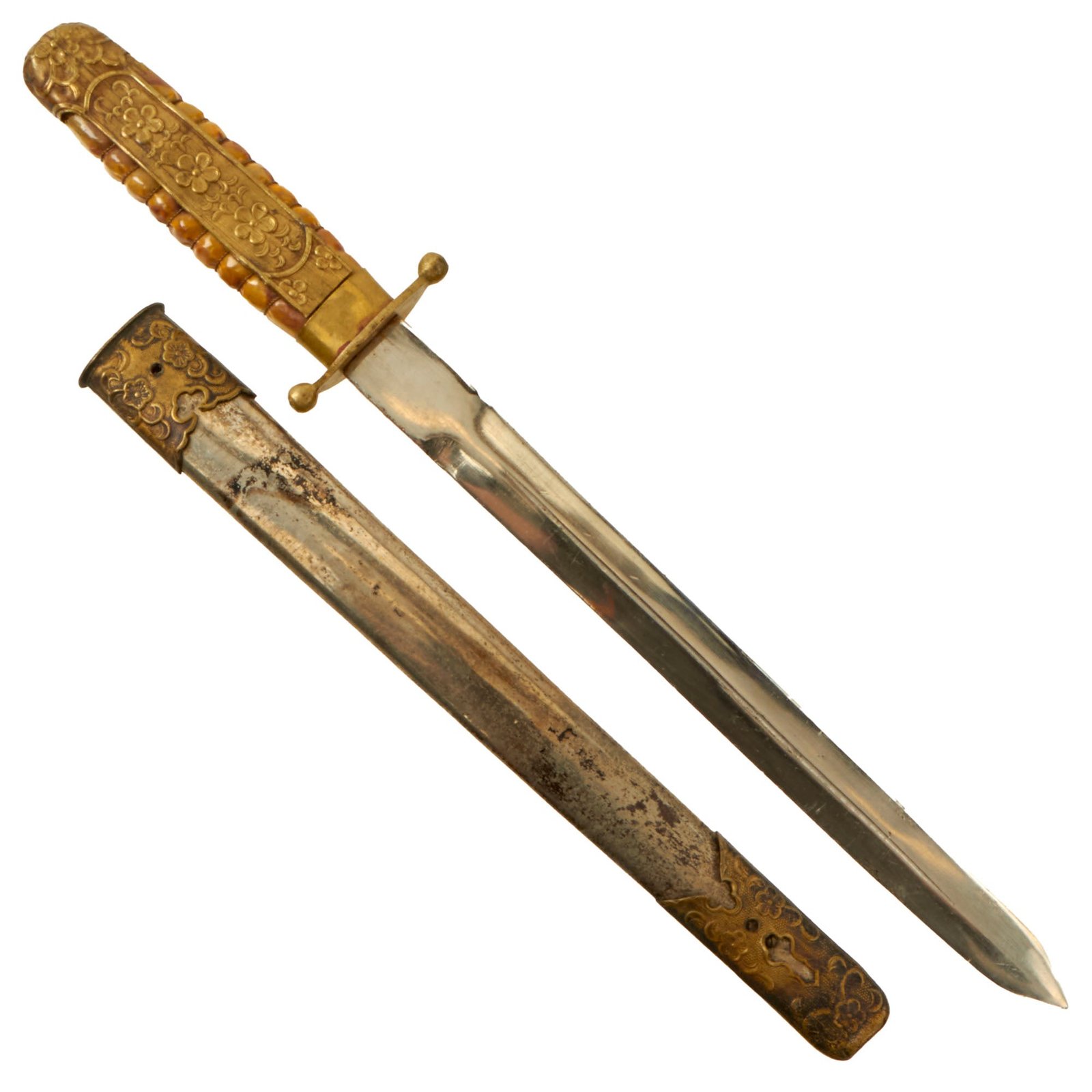 Buy Original WWII Chinese National Revolutionary Army Officer Dagger with Scabbard - Kuomintang | Original Firearms Antique For Sale