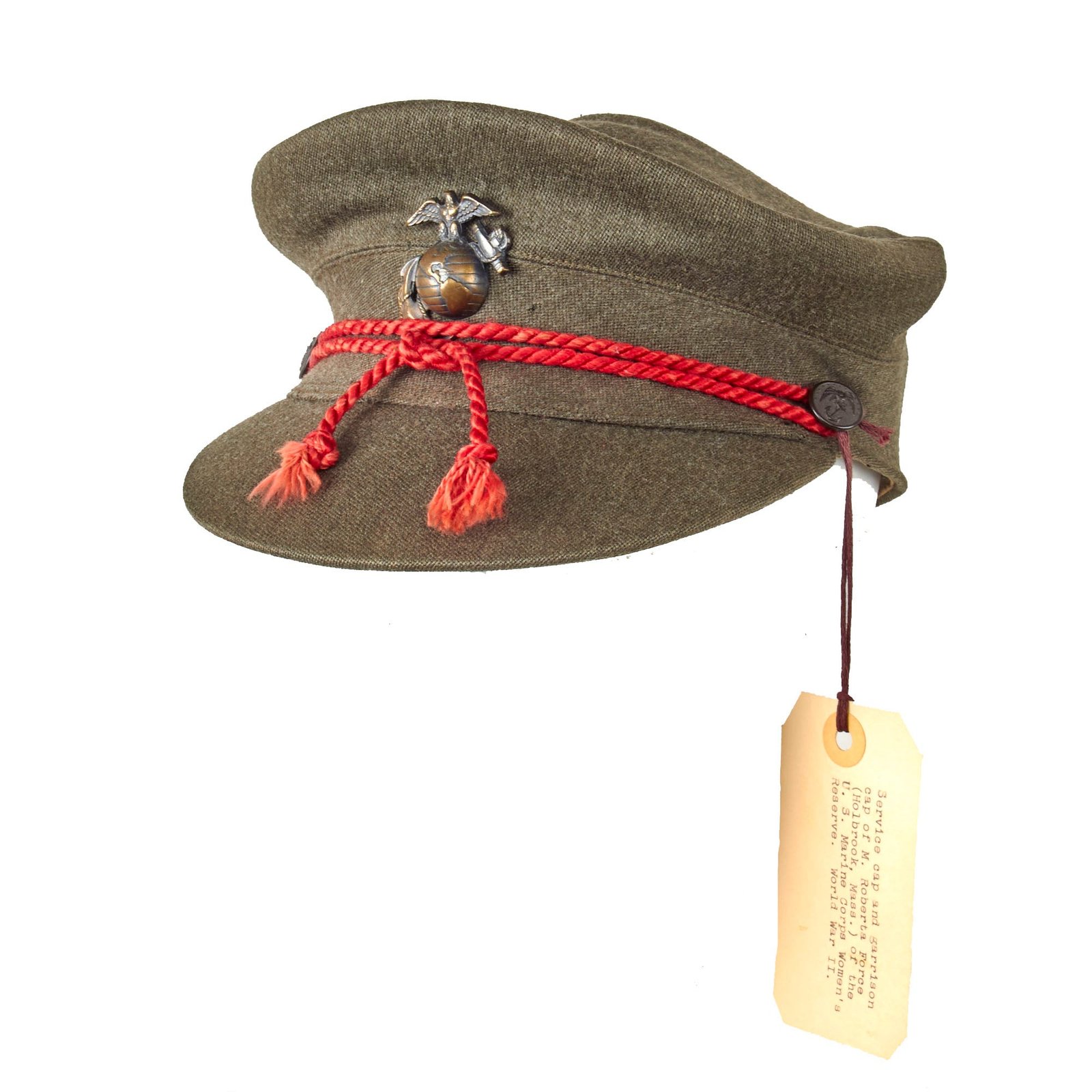 Buy Original U.S. WWII Marine Corps USMC Named Women's Hobby Hat by Knox with Original Provenance Tag - M. Roberta Force | Original Firearms Antique For Sale