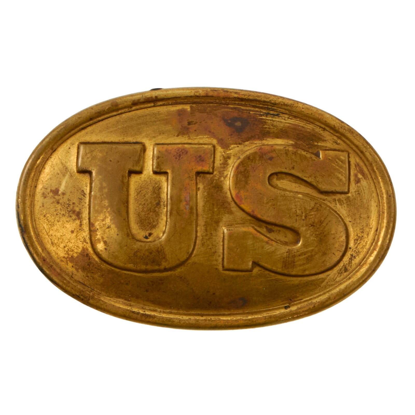 Buy Original U.S. Civil War Model 1839 Cartridge Box Plate by H.E. Dingee with Original Finish Retained - Rare | Original Firearms Antique For Sale