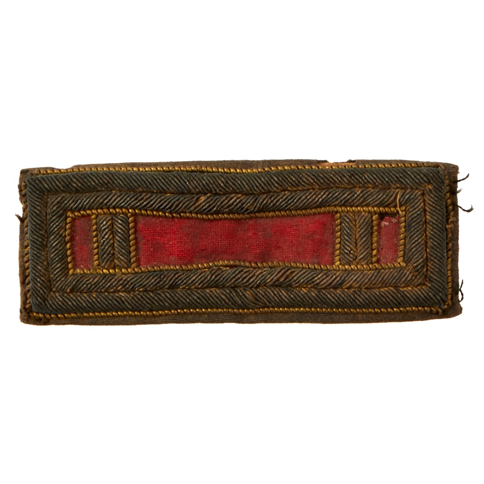 Buy Original U.S. Civil War Federal Artillery 1st Lieutenant Double Row Border Shoulder Board - Scarlet Red | Original Firearms Antique For Sale