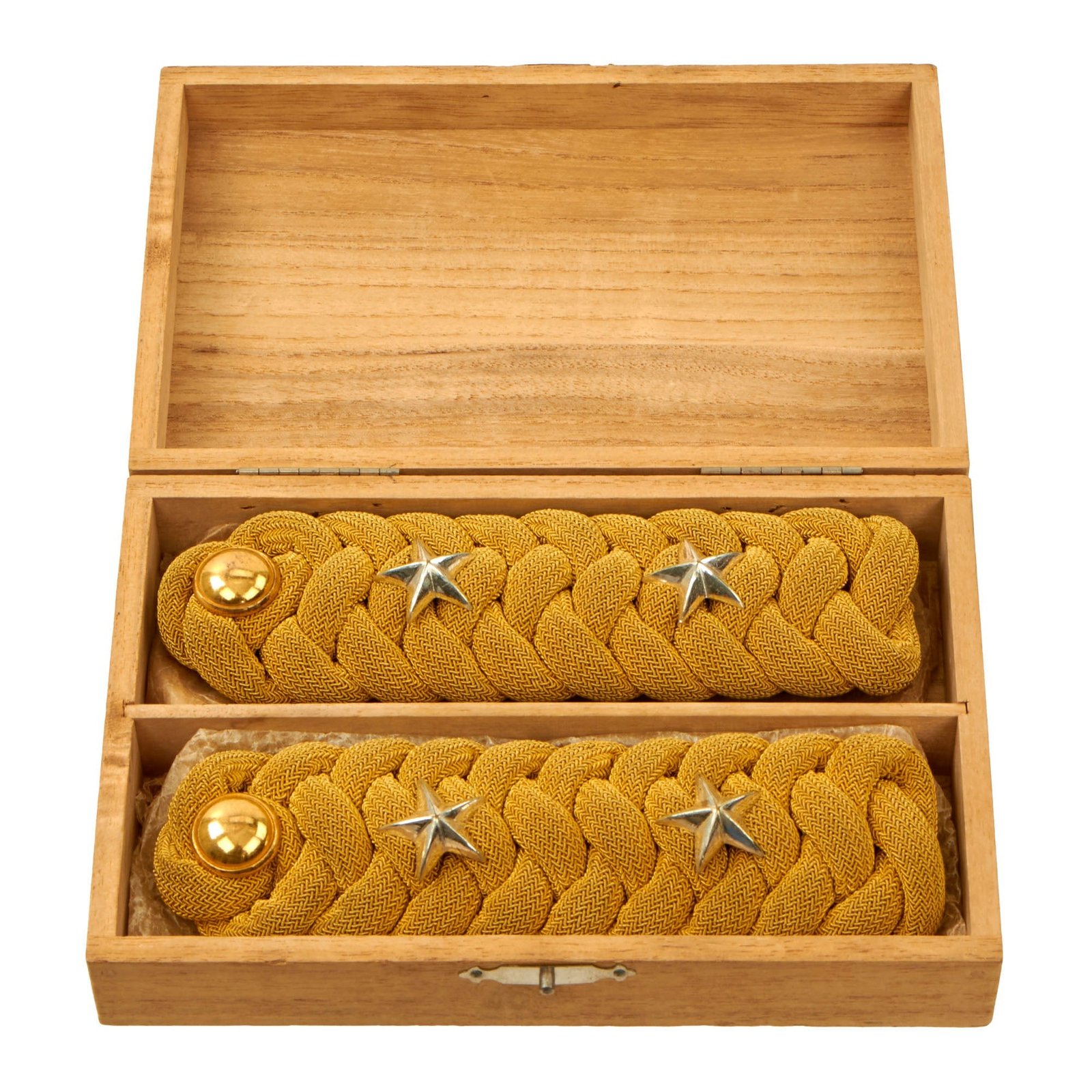 Buy Original Imperial Japanese WWII Lieutenant Braided Shoulder Boards in Original Box & Paper | Original Firearms Antique For Sale