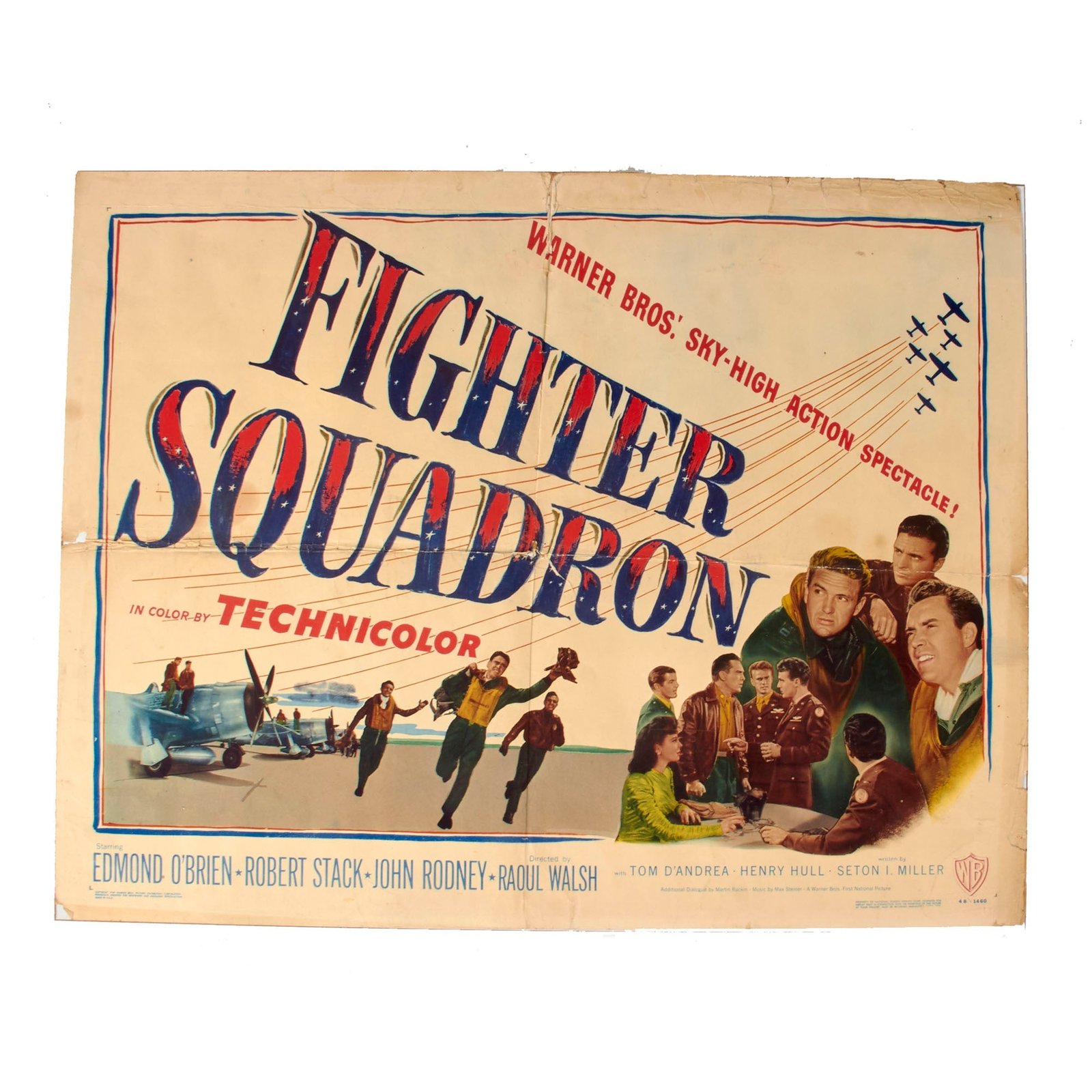 Original U.S. Post-WWII “Fighter Squadron” 1948 Movie Poster by Warner Brothers - 22 x 28”