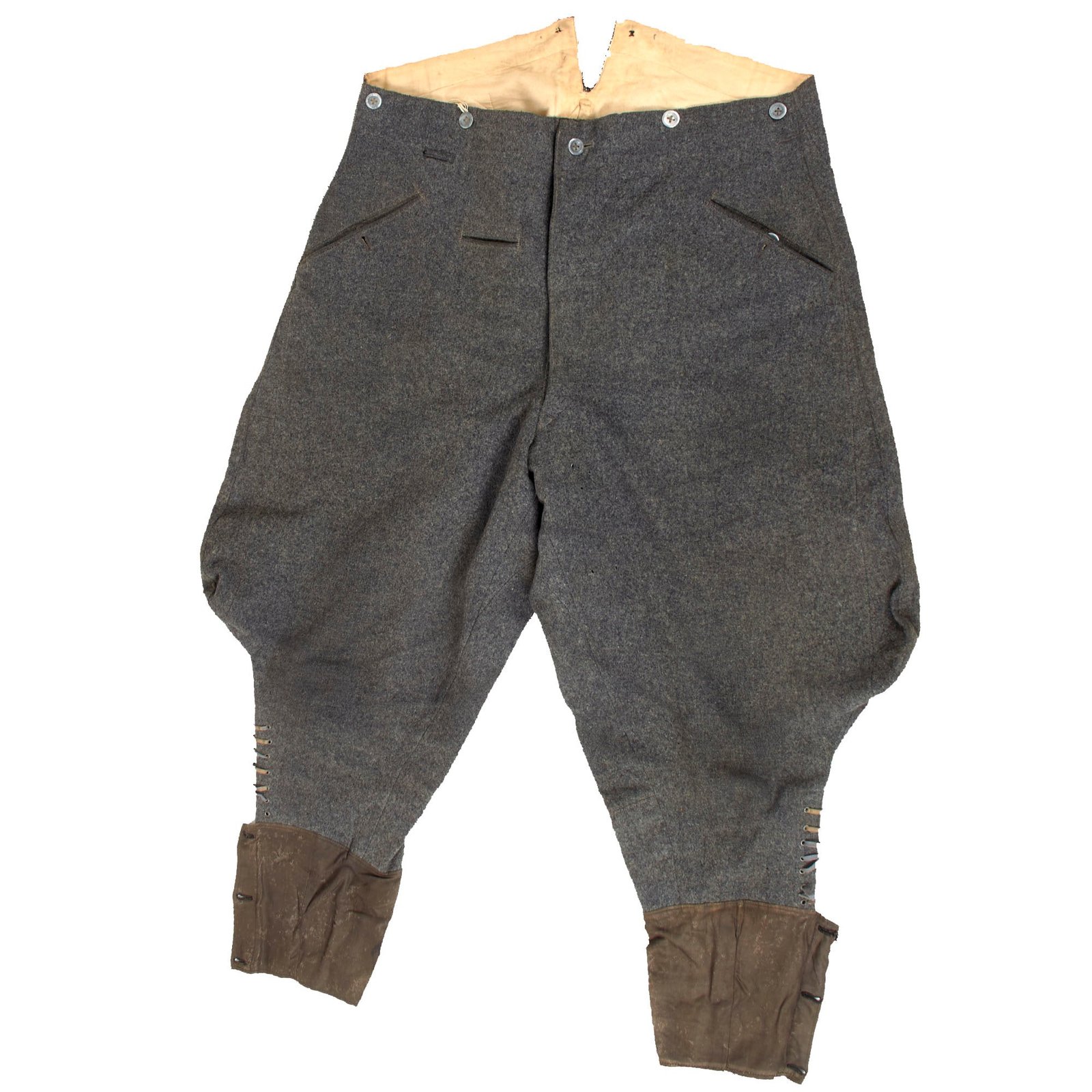 Buy Original German WWII Heer Army Mounted Stone Gray Breeches with Size and Faded Maker Marks - Dated 1938 | Original Firearms Antique For Sale