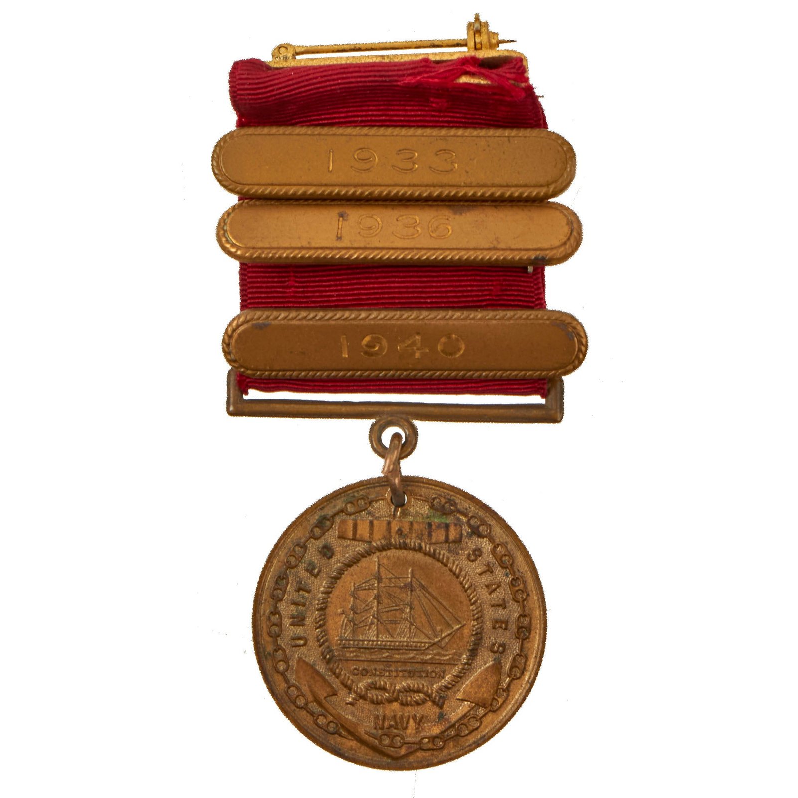 Buy Original U.S. WWII Navy Good Conduct Medal with Three Subsequent Award Clasps to Alleged German Sympathizer - Lt. Commander Jacob Coolikoff | Original Firearms Antique For Sale