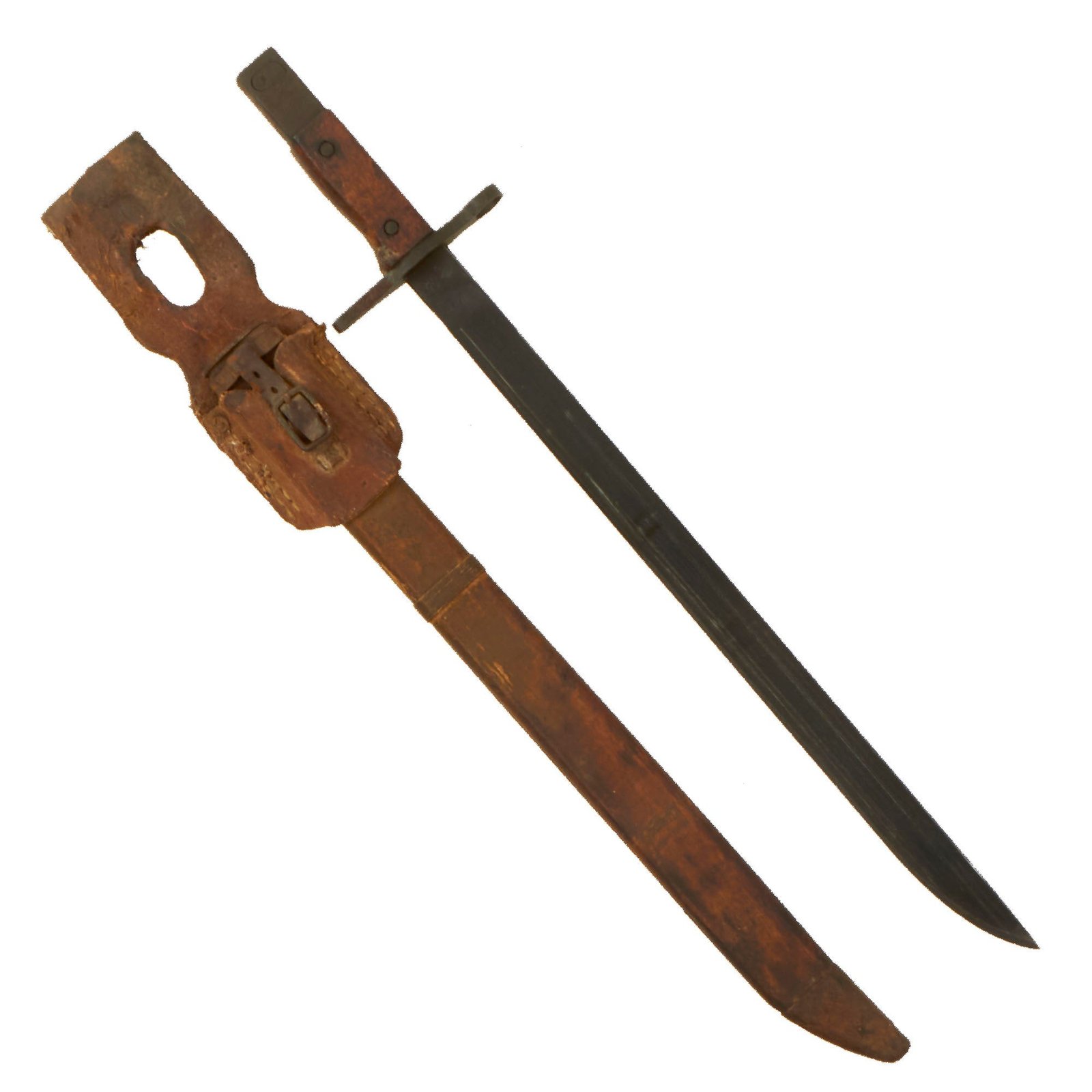 Buy Original Japanese Late WWII Arisaka Type 30 Last Ditch Bayonet with Wood Scabbard and Rubberized Canvas Frog by Toyoda Automatic Loom | Original Firearms Antique For Sale