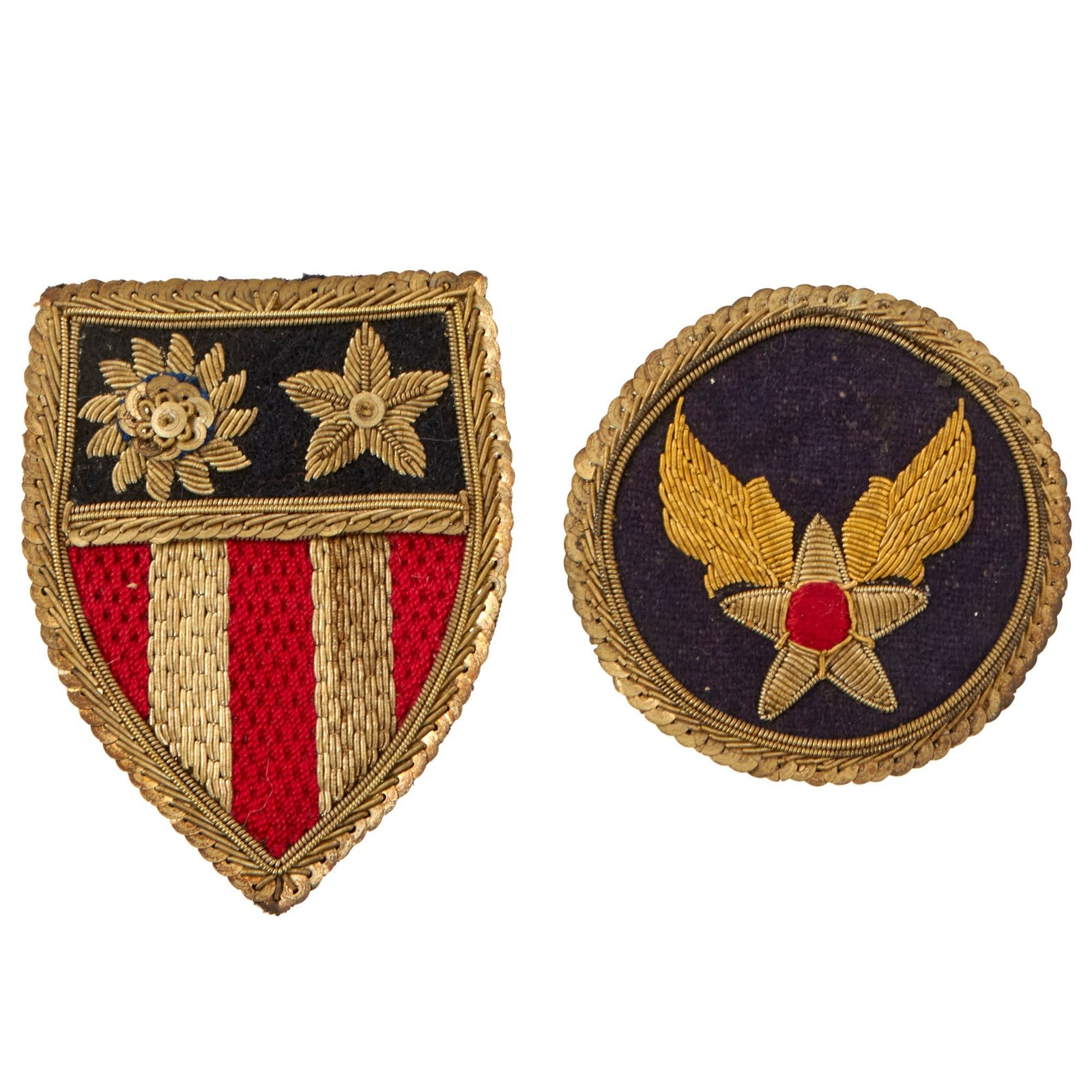 Buy Original U.S. WWII Bullion Theater-Made Army Air Forces & CBI China Burma India Patch Set - Outstanding Matched Set | Original Firearms Antique For Sale