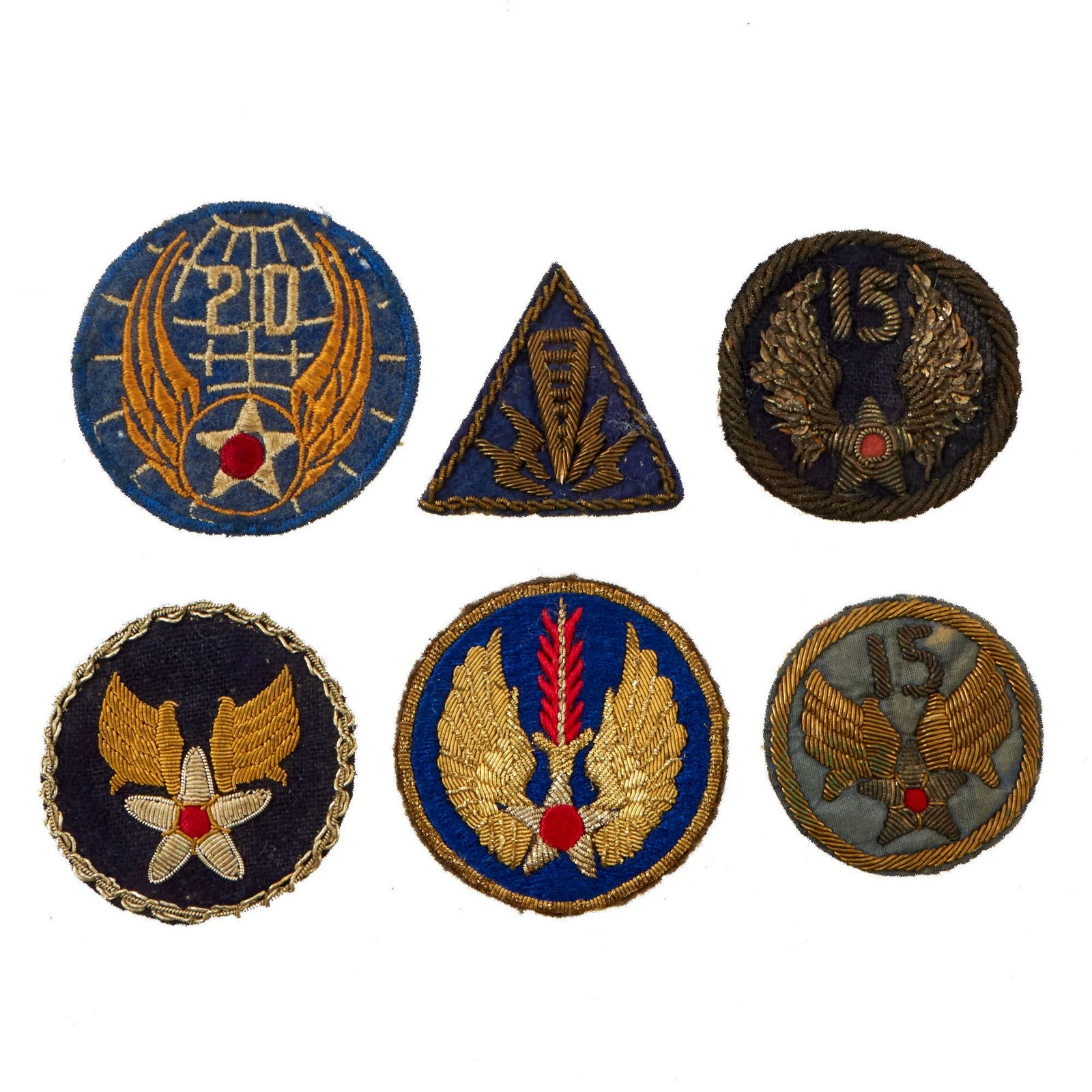 Buy Original U.S. WWII ETO AAF Theater-Made Bullion Patch SSI Lot - Lot of 6 | Original Firearms Antique For Sale