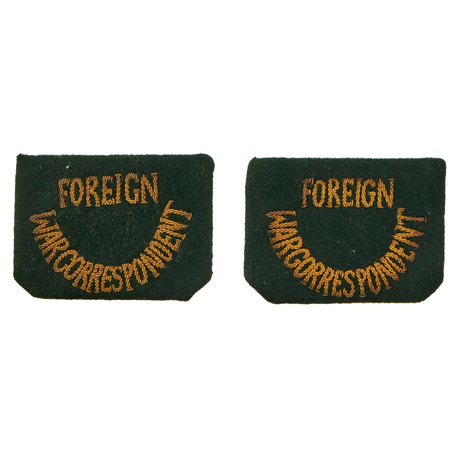 Buy Original U.S. WWII Bullion Pair of Foreign War Correspondent Shoulder Strap Loops - Rare | Original Firearms Antique For Sale