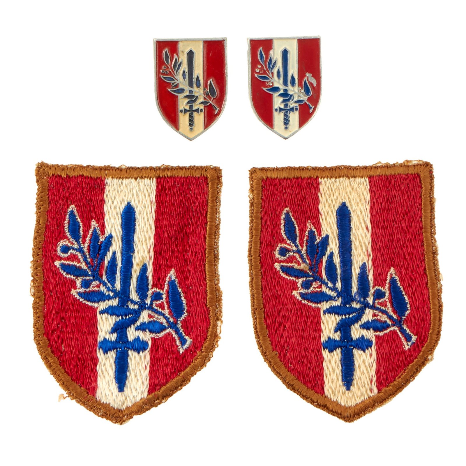 Buy Original U.S. WWII Occupation US Forces Austria Insignia Lot - Austrian-Made SSIs and DUI Set | Original Firearms Antique For Sale