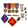 Original U.S. WWII Marine Corps Medal & Insignia Lot - Medal Bar & Patches