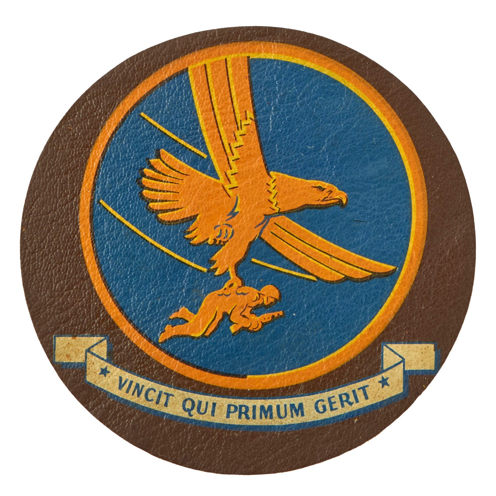 Original U.S. WWII I (First) Troop Carrier Command Leather Pocket Patch