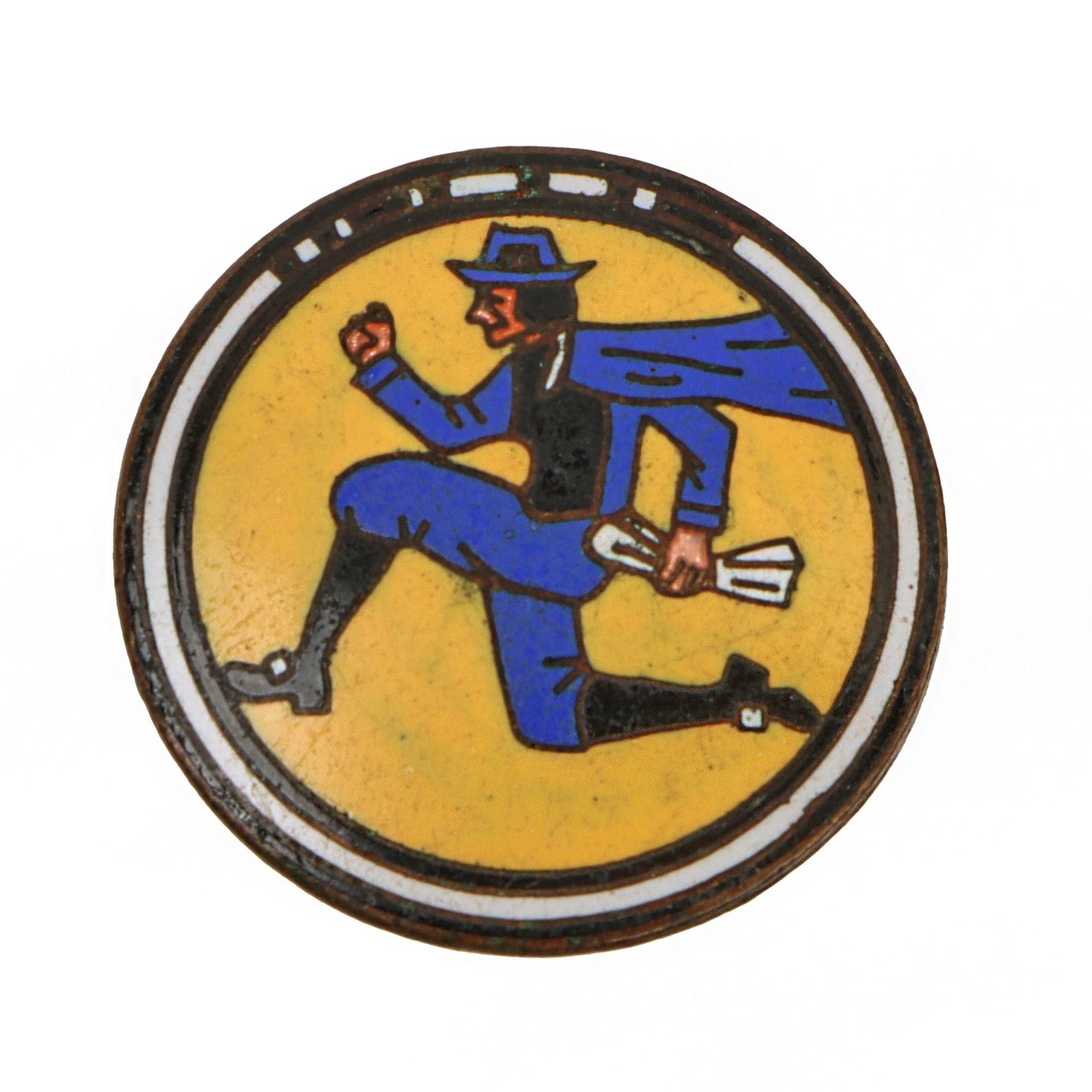 Original U.S. Pre-WWII Army Air Corps 118th Observation Squadron Enlisted Collar Disc DI