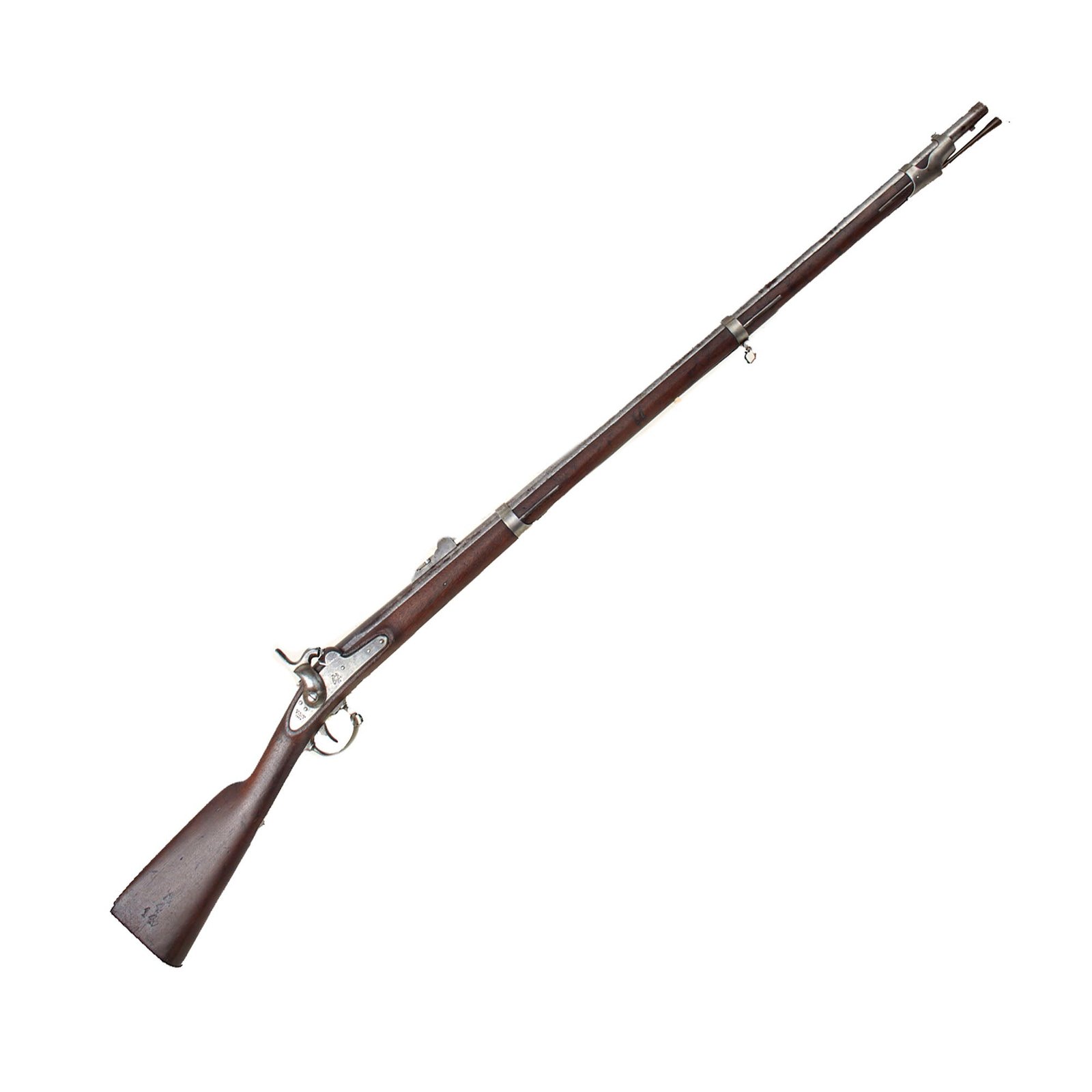Buy Original U.S. Civil War Era Springfield Model 1842 Percussion Musket by Springfield with Rifled Bore & Long Range Sight - dated 1855 | Original Firearms Antique For Sale