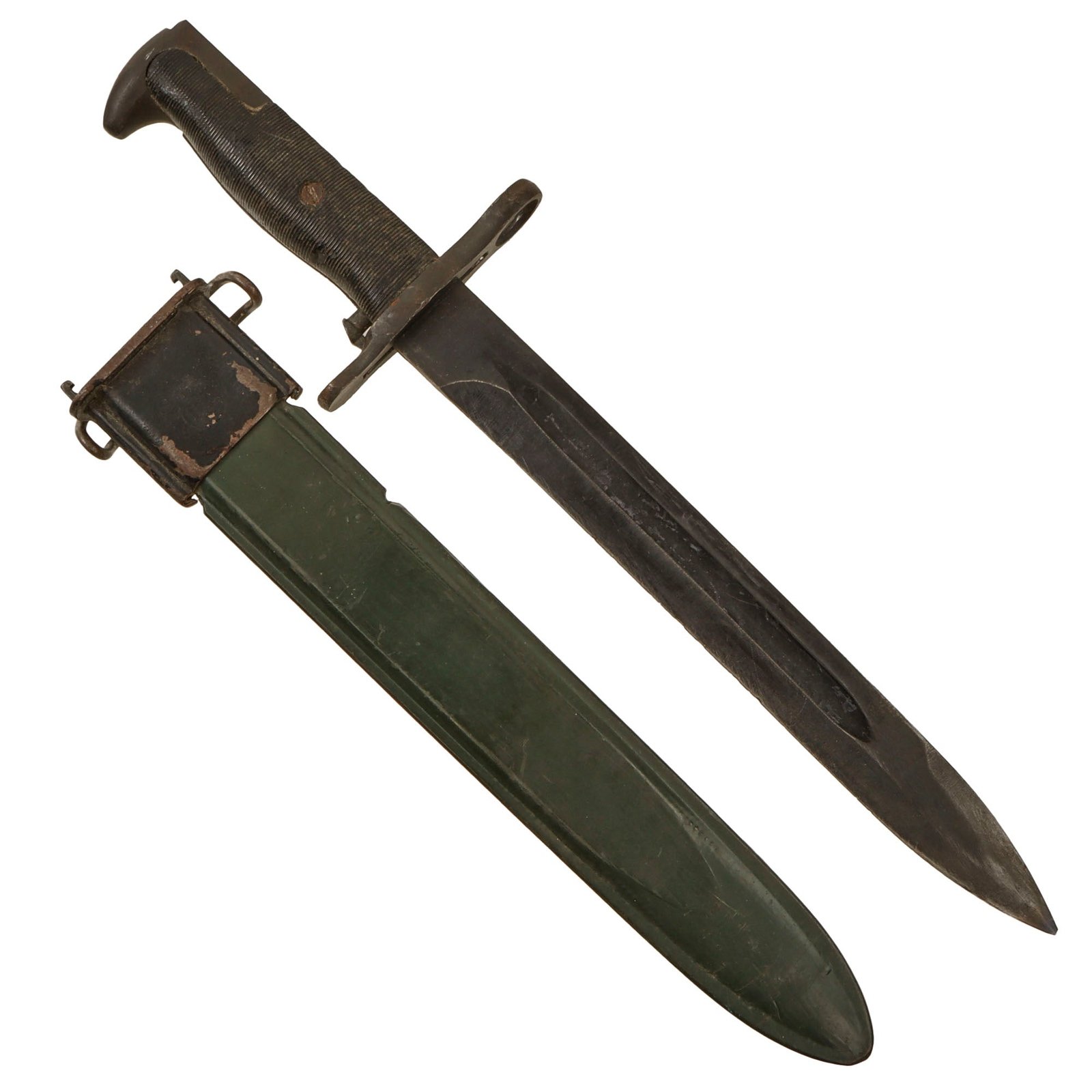 Original U.S. WWII M1 Garand 10 inch Bayonet by American Fork & Hoe with M7 Scabbard