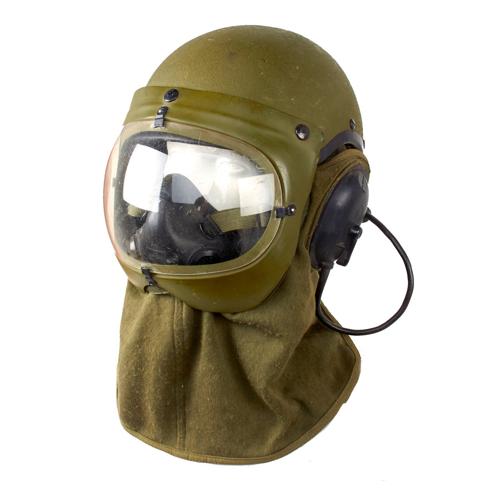 Buy Original U.S. Cold War MC-140 Helicopter Support Team Helmet with Face Plate by Gentex - Dated 1982 | Original Firearms Antique For Sale