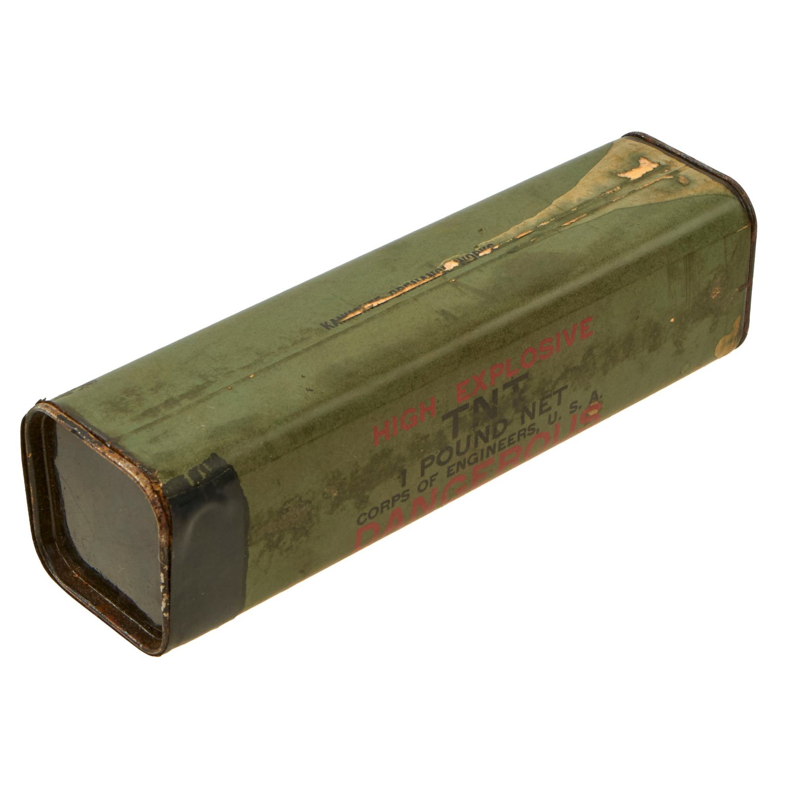 Buy Original U.S. WWII Corps of Engineers High Explosive TNT 1 Pound Block - INERT | Original Firearms Antique For Sale