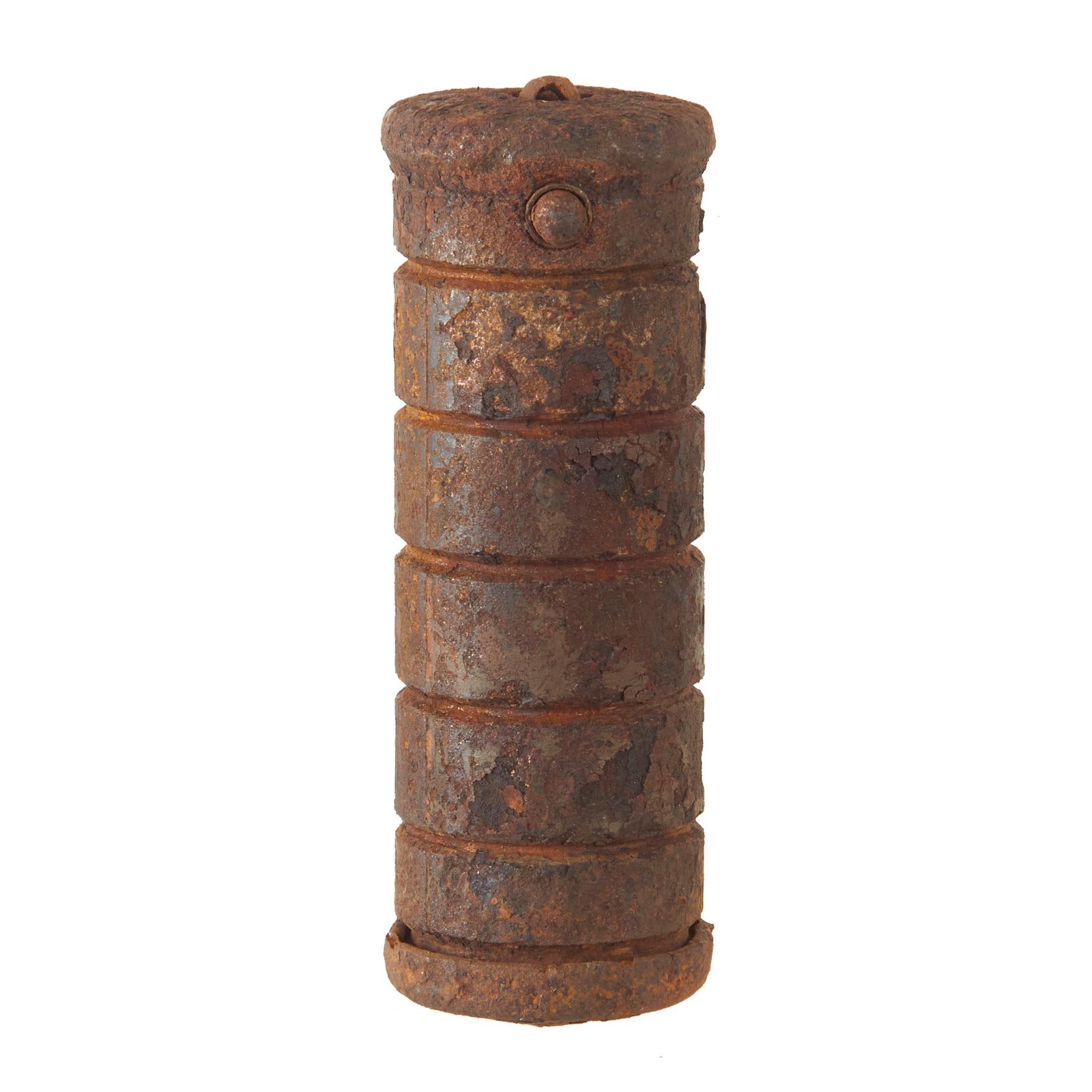 Original Austro-Hungarian WWI Swiss-made Inert Cylinder Hand Grenade with Added Pull Ring - Zylindergranate