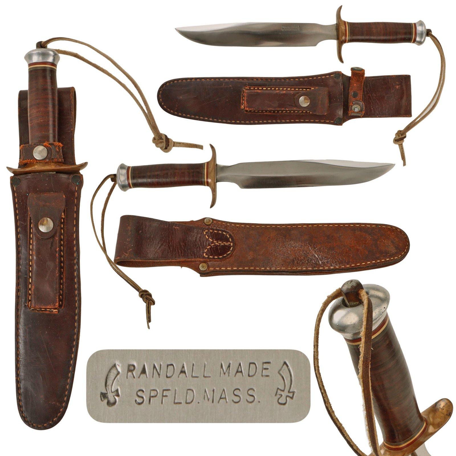 Original U.S. WWII Randall Model 1 “Springfield” Fighting Knife Circa 1943 with Original Sheath & Whetstone - 1 of 1,200 Made