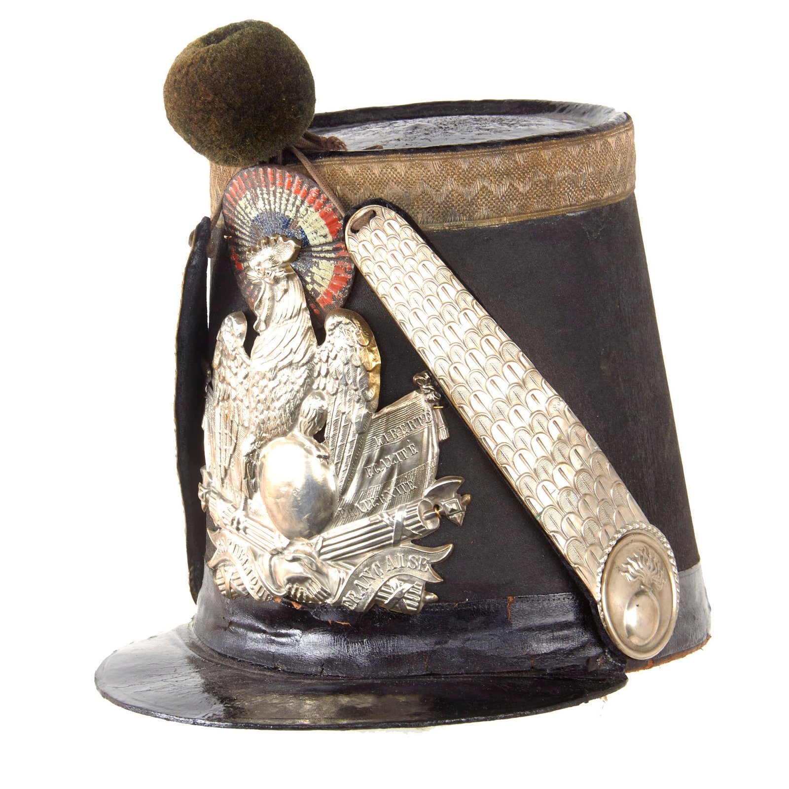 Original French 2nd Empire Pattern 1845 La Garde Nationale Officer’s Shako with Chinscales & Pomme - National Guard