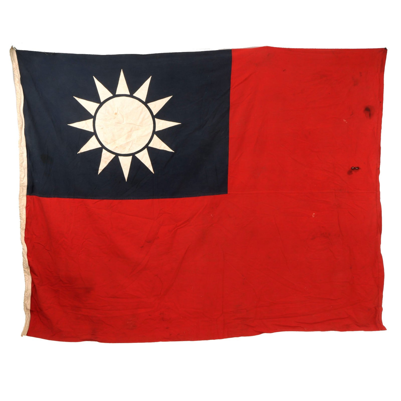 Original Republic of China Post-WWII Flag - Taiwan - 63 x 84”