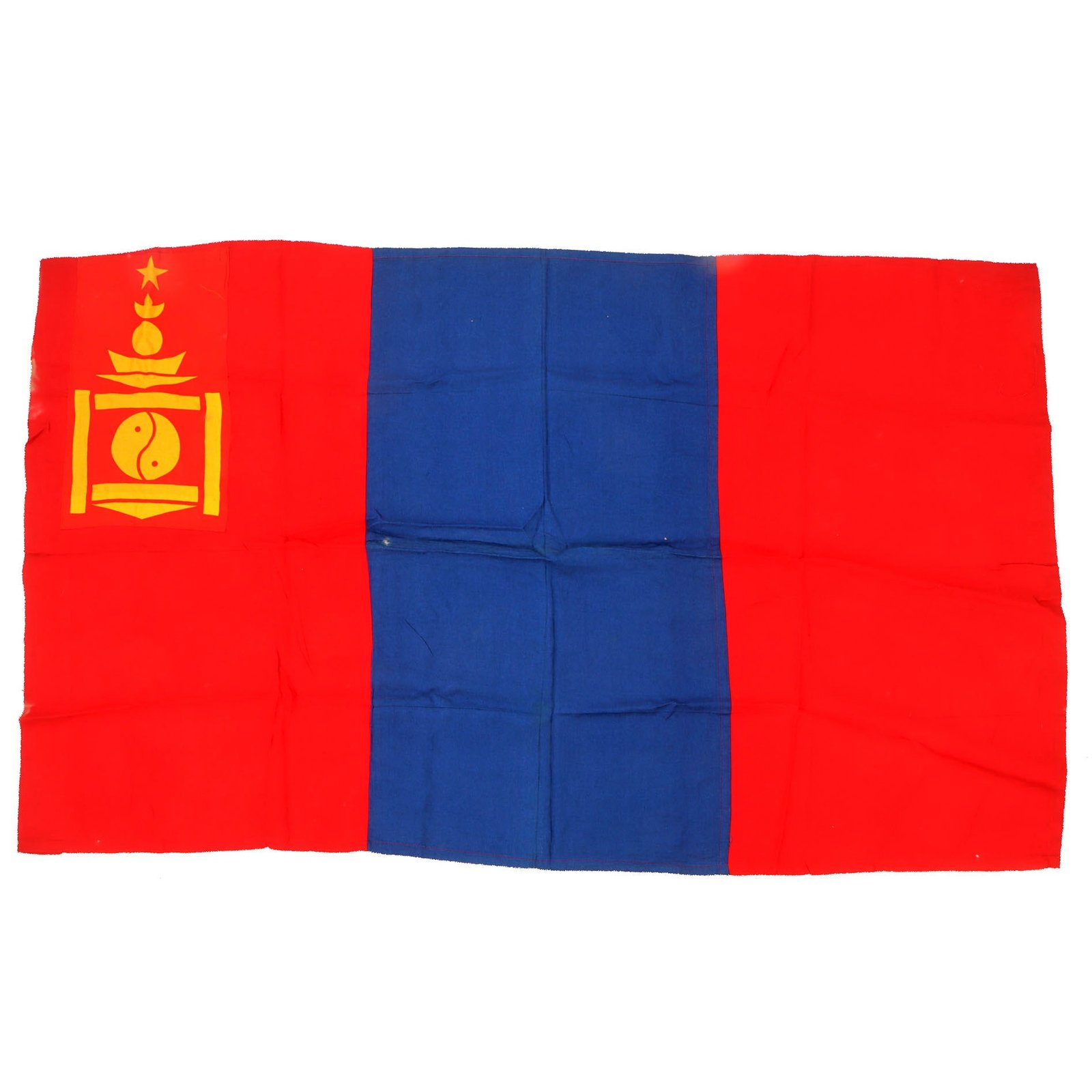 Original Mongolian Post-WWII Era National Flag - 29 x 49”