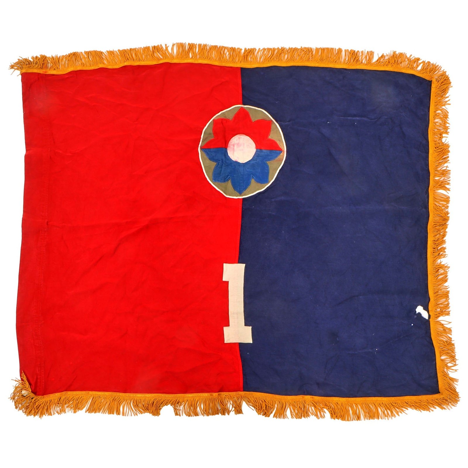 Original U.S. Vietnam War 9th Infantry Division Headquarters 1st Brigade Flag Dated 1968 - Extremely Rare - 3 x 4 Feet