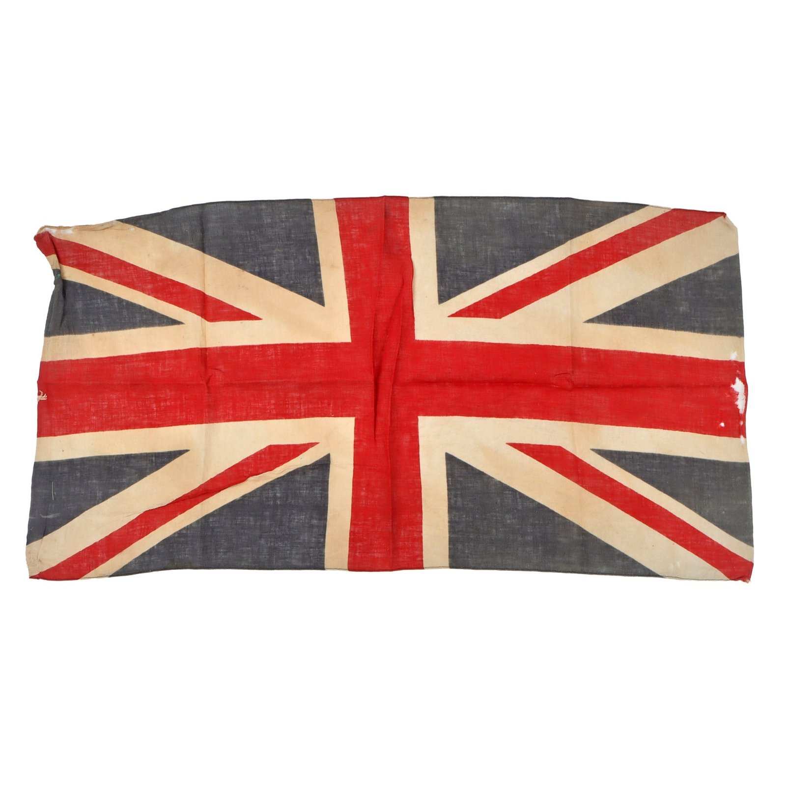 Original British WWI WWII Era Large Union Jack Printed Wool Flag - 17 x 31”