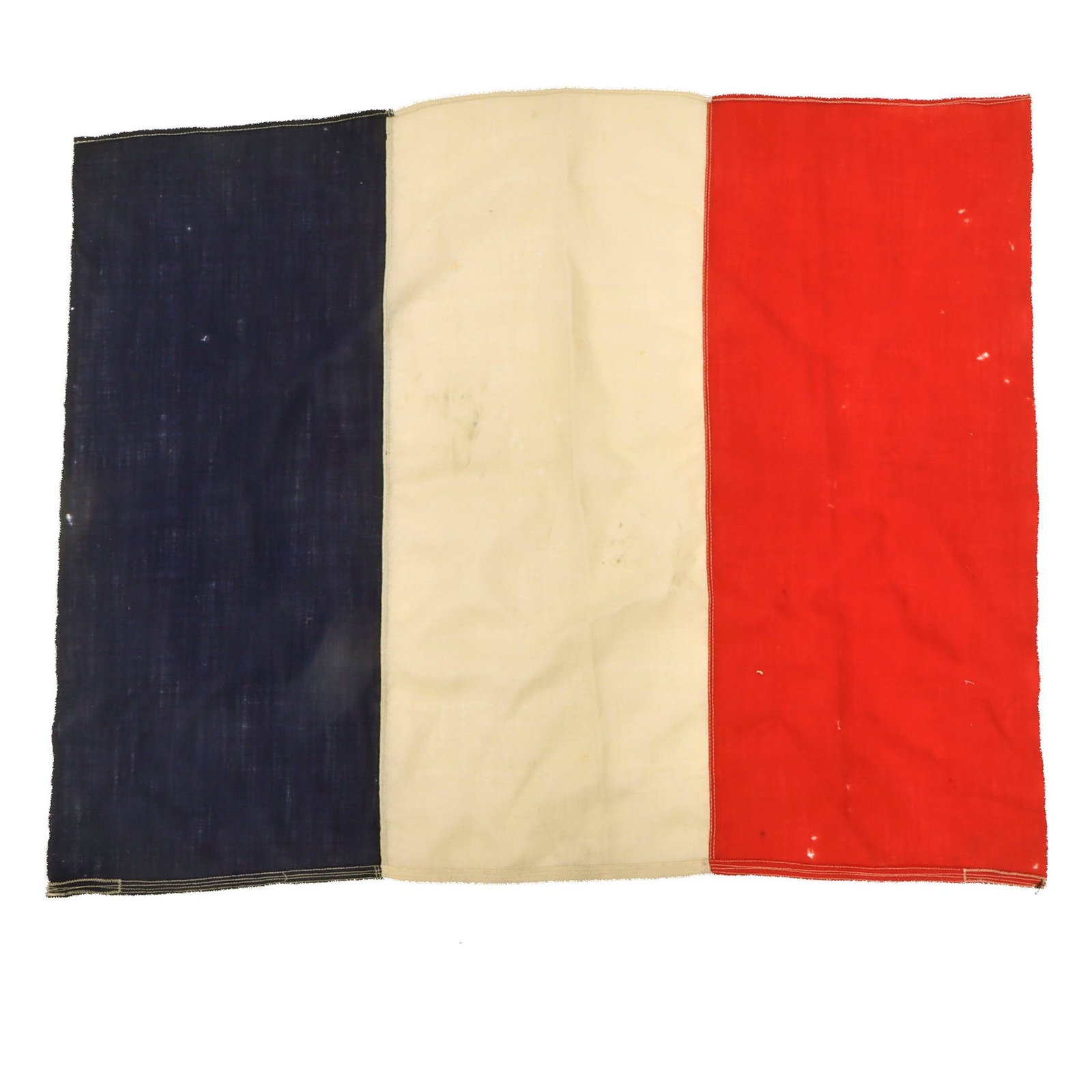 Original French WWII Era Tricolor Multi-Piece French National Flag - 27 x 35”