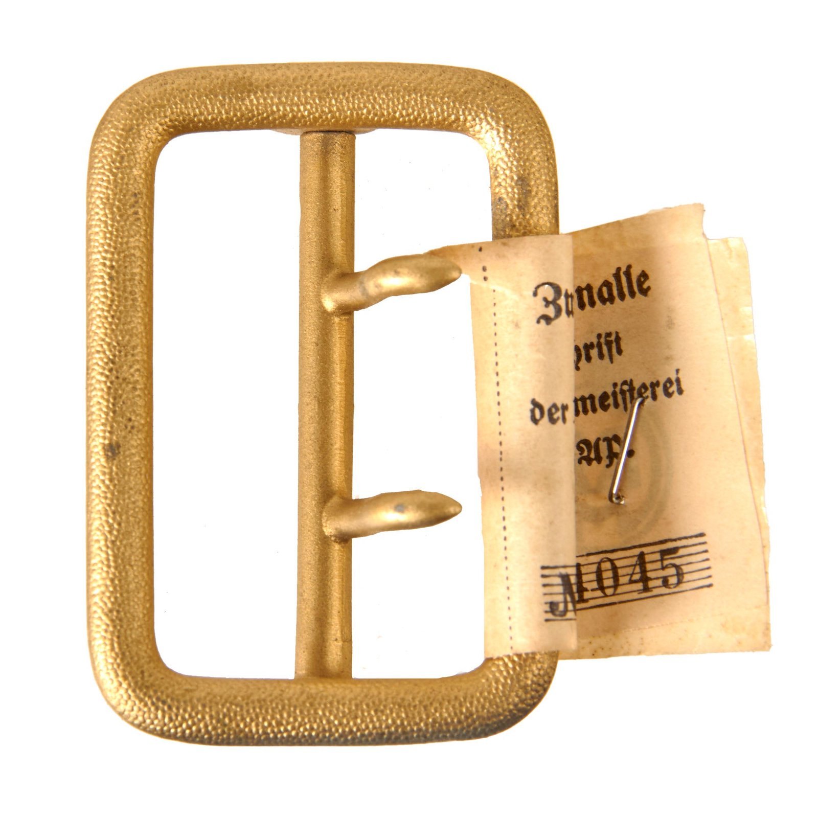 Original German WWII Unissued NSDAP Double Claw Gold Uniform Belt Buckle by Overhoff & Cie. - RZM M5/71
