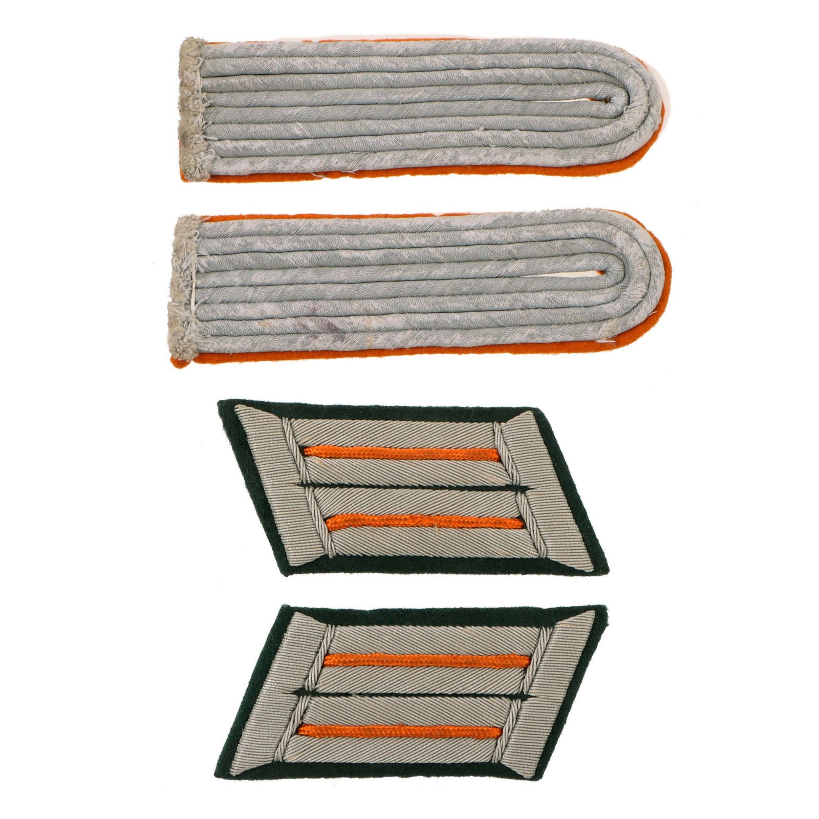 Original German WWII Heer Army Military Police Leutnant der Feldgendarmerie Officer Uniform Rank Insignia Set - Collar Tabs & Shoulder Boards