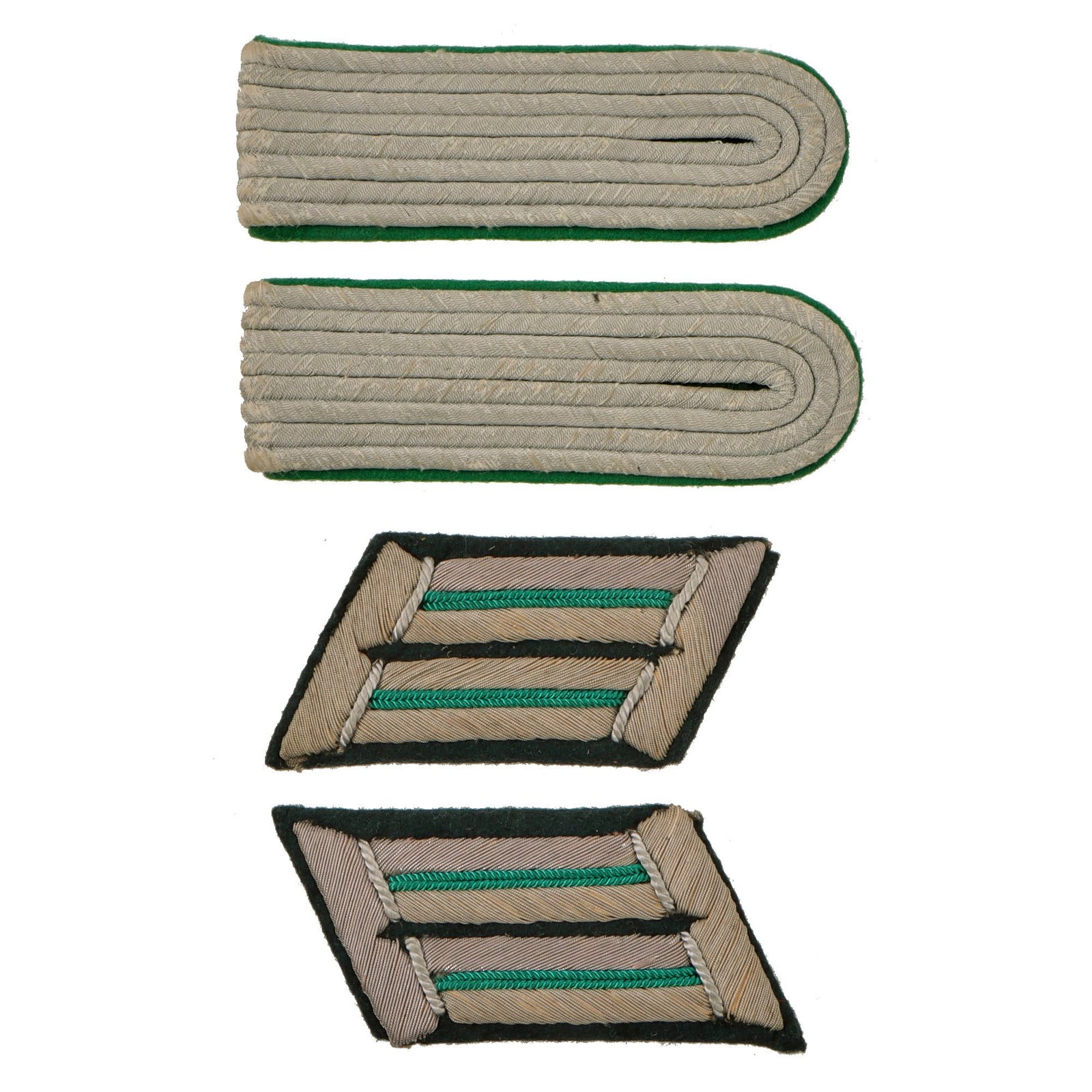 Original German WWII Heer Army Jäger Leutnant Officer Uniform Rank Insignia Set - Collar Tabs & Shoulder Boards
