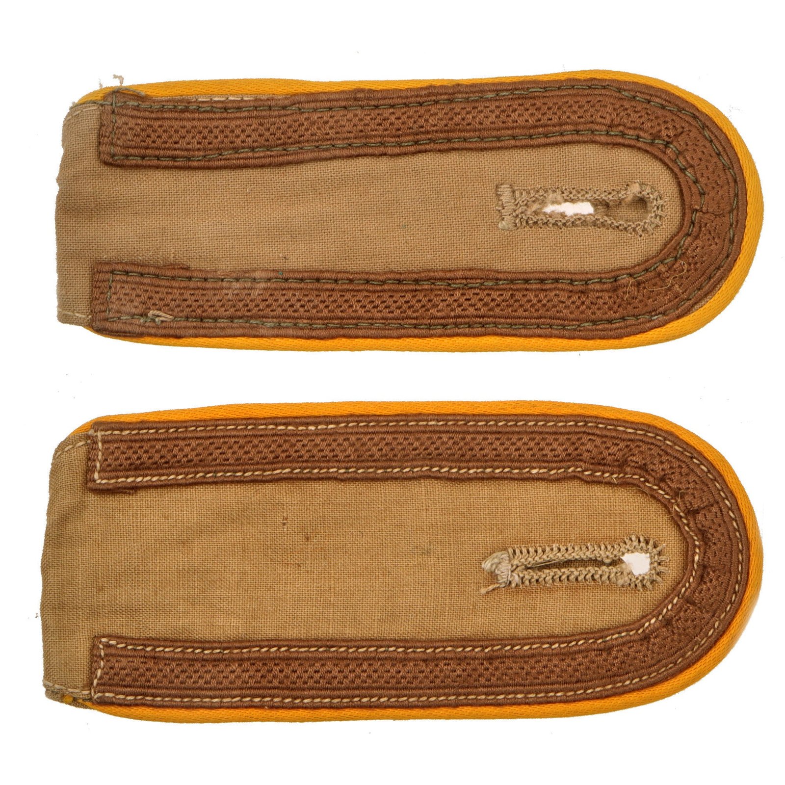 Original German WWII Luftwaffe Flight Branch and Fallschirmjäger DAK Tropical NCO Shoulderboards - Matched Pair