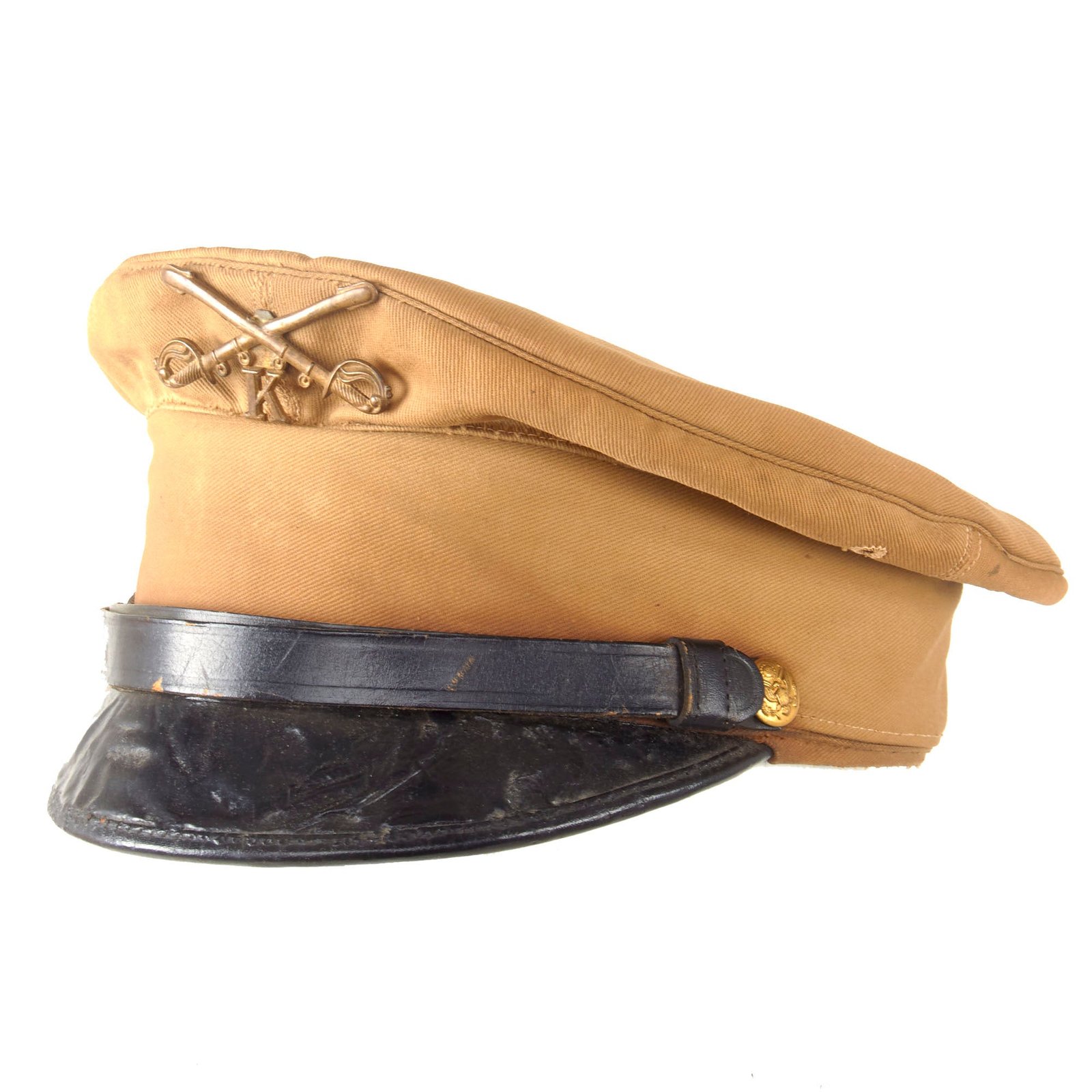 Original U.S. Pre-WWI New York Cavalry Unit-Marked M1902 Khaki Enlisted Men’s Field Visor Cap - 1.S.C.N.Y. - Size 7 1/8