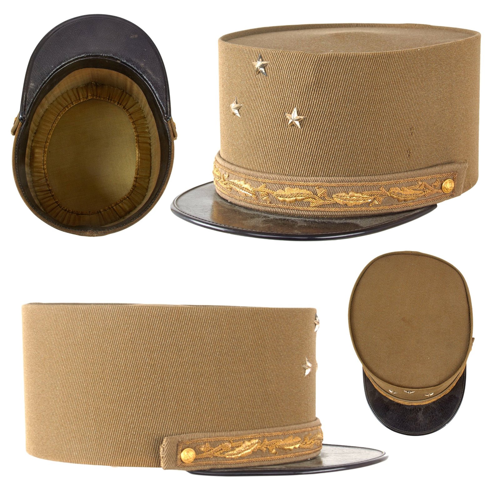 Original French WWII Général de Division General Officer’s Kepi with Bullion Chinstrap - Very Rare