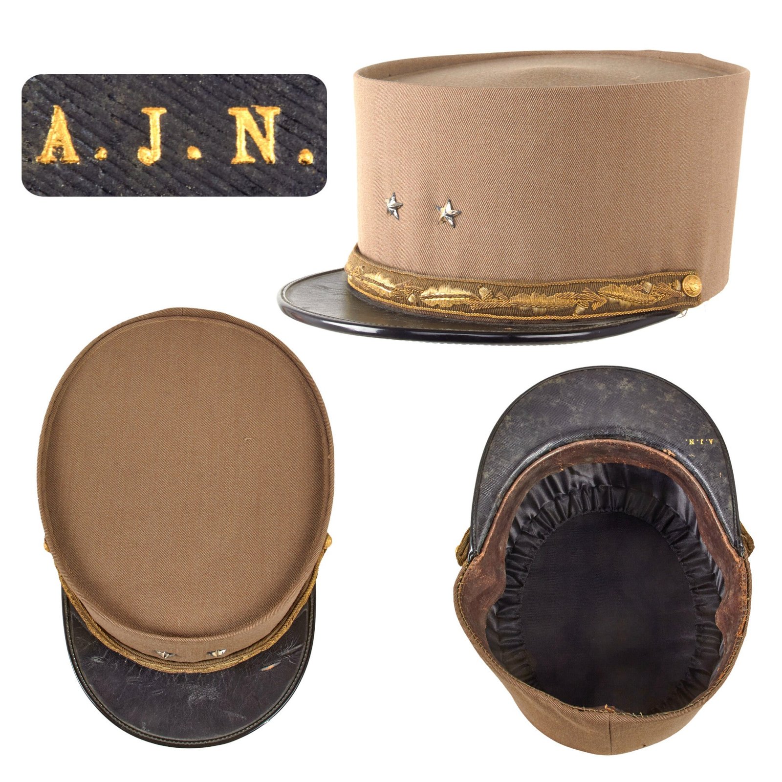 Original French WWII Général de Brigade General Officer’s Kepi with Bullion Chinstrap - Very Rare