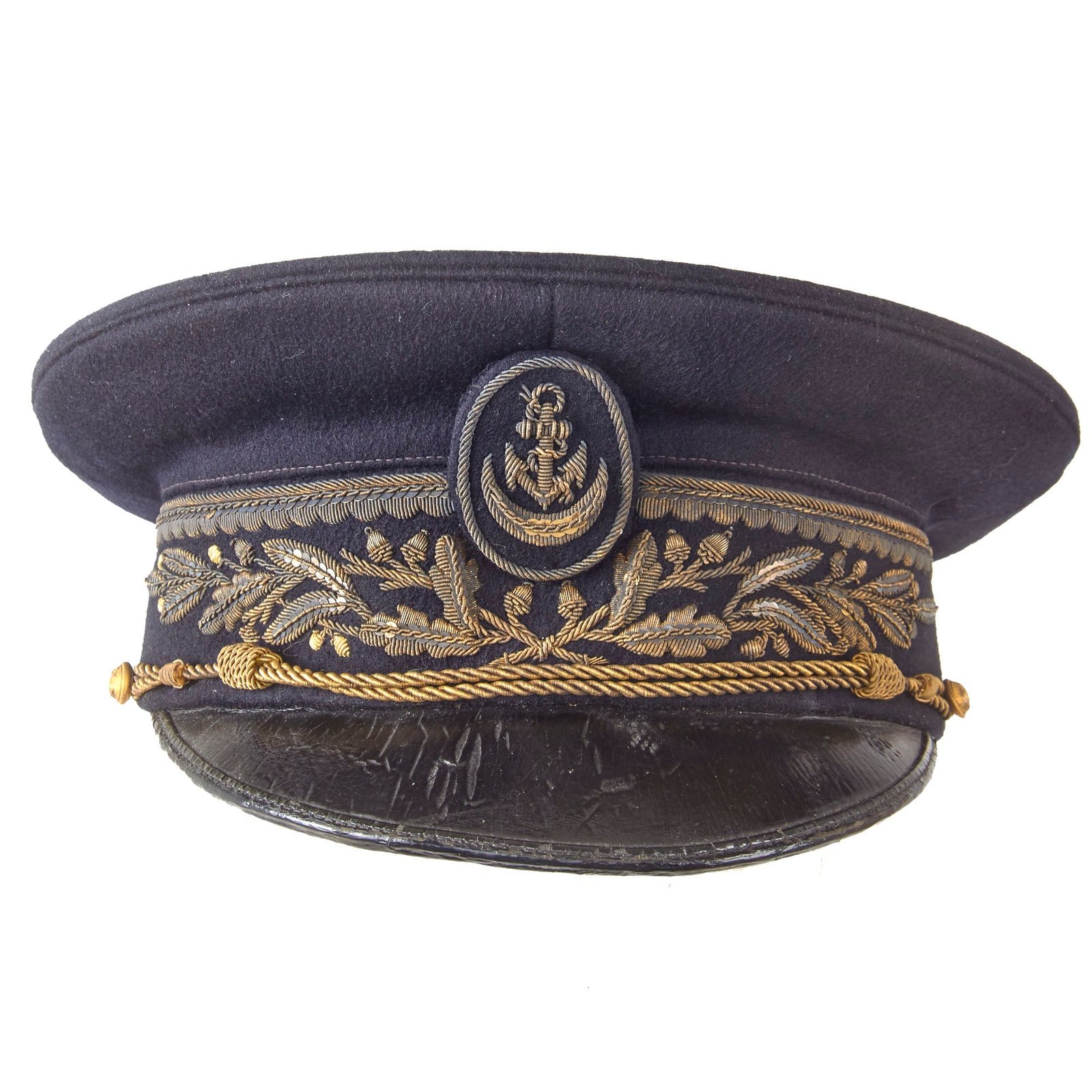 Original Vichy French WWII Colonial Navy Officer’s Visor Cap by G. Talon of Paris
