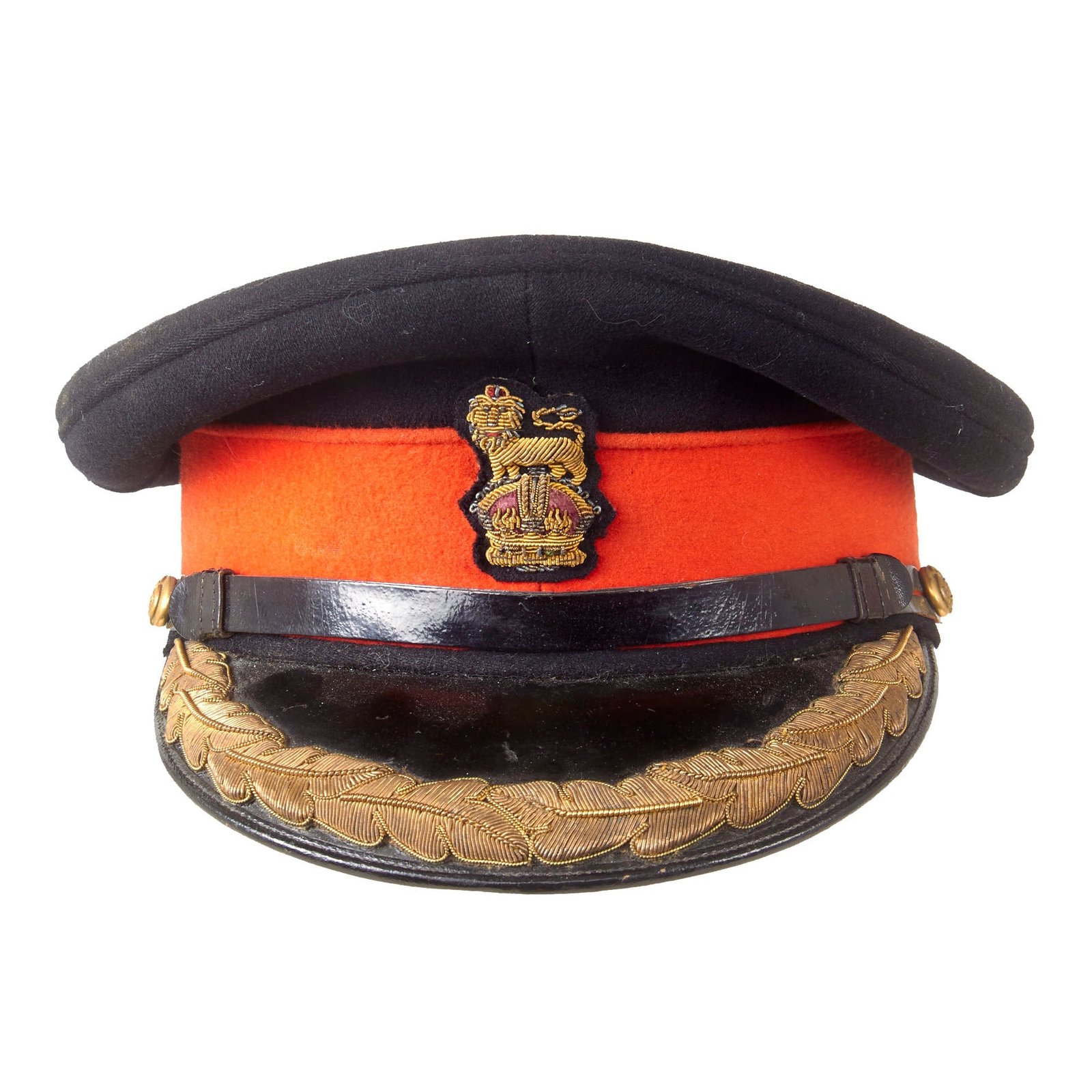 Original British WWII Era Army Brigadier General Colonel Dress Peaked Visor Cap by Herbert Johnson of London