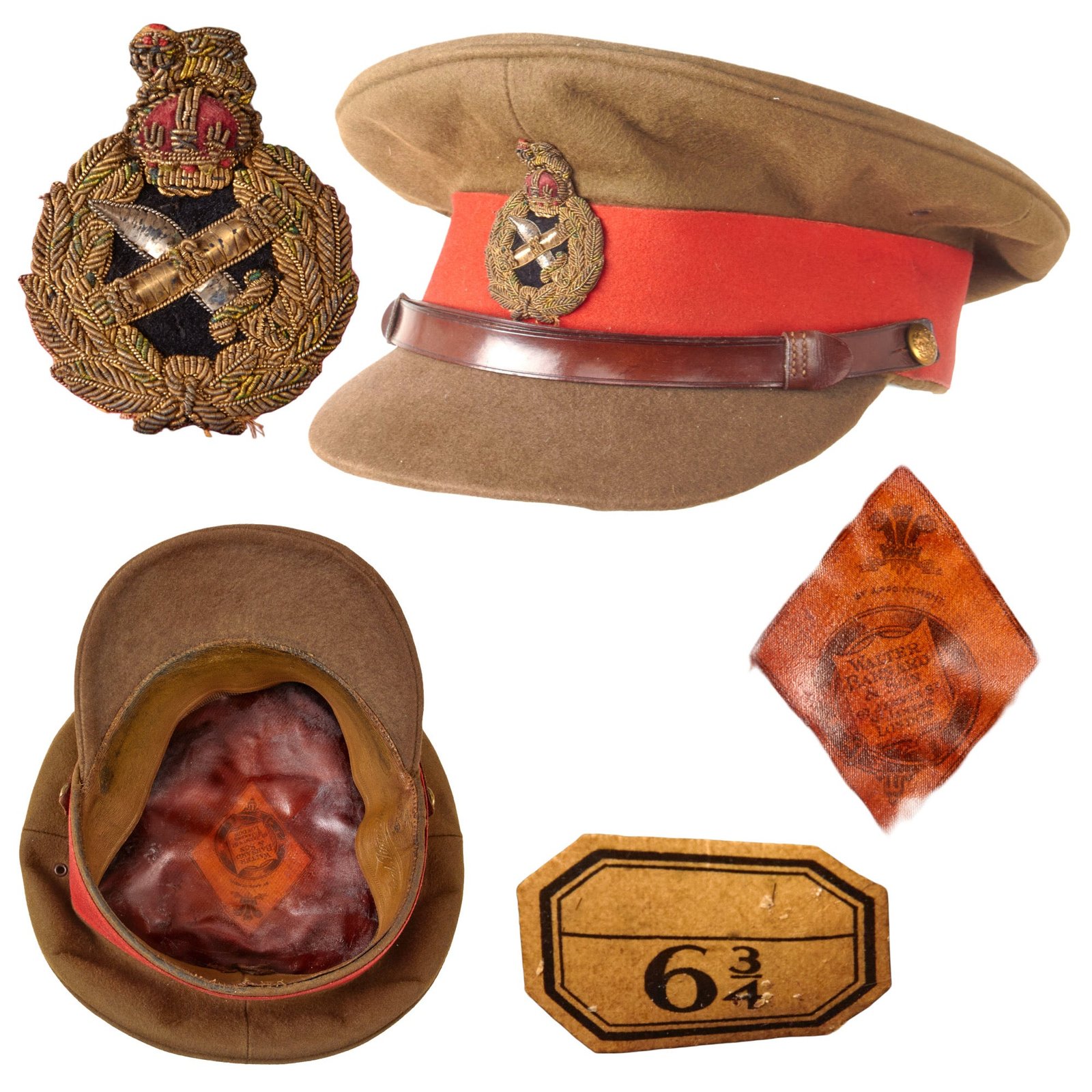 Original British WWII British Royal Army General Officer’s Peaked Field Visor by Walter Barnard & Son of London