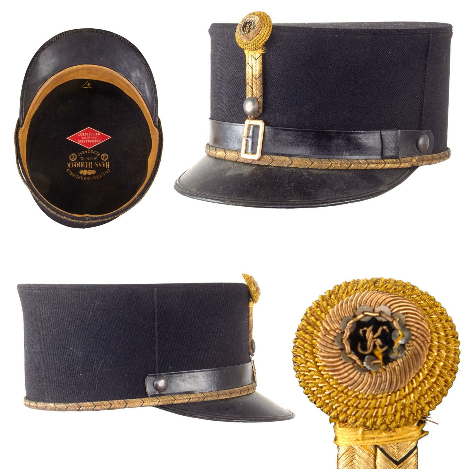 Original WWI Austro-Hungarian Officer Kepi With “Kaiser Karl” K Bullion Cockade