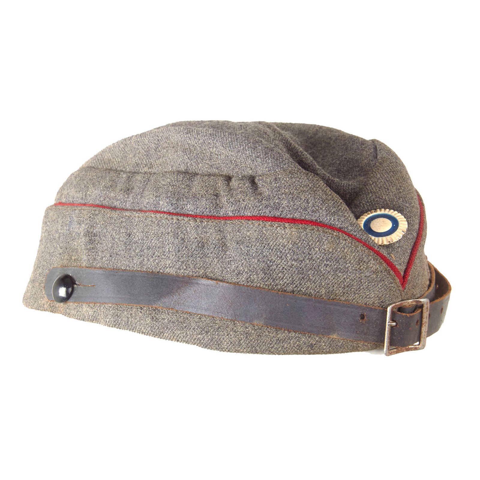 Original Finnish WWII M39 Overseas Garrison Side Cap with Insignia & Chinstrap